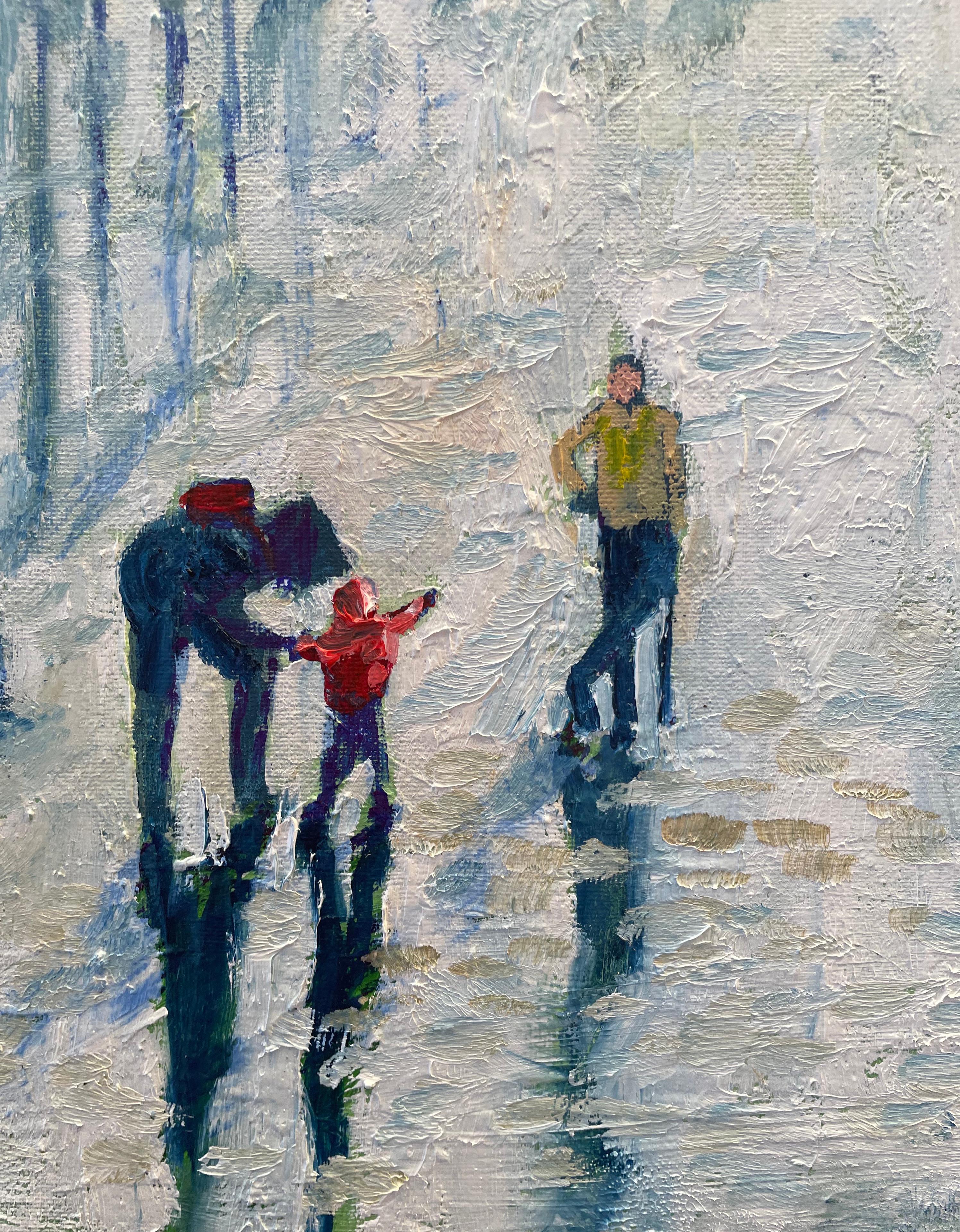Richard Gower Figurative Painting - Held Steady - original impressionism figurative oil painting - contemporary art
