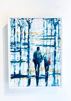 Park Life-Original impressionnisme peinture figurative paysage urbain-art contemporain