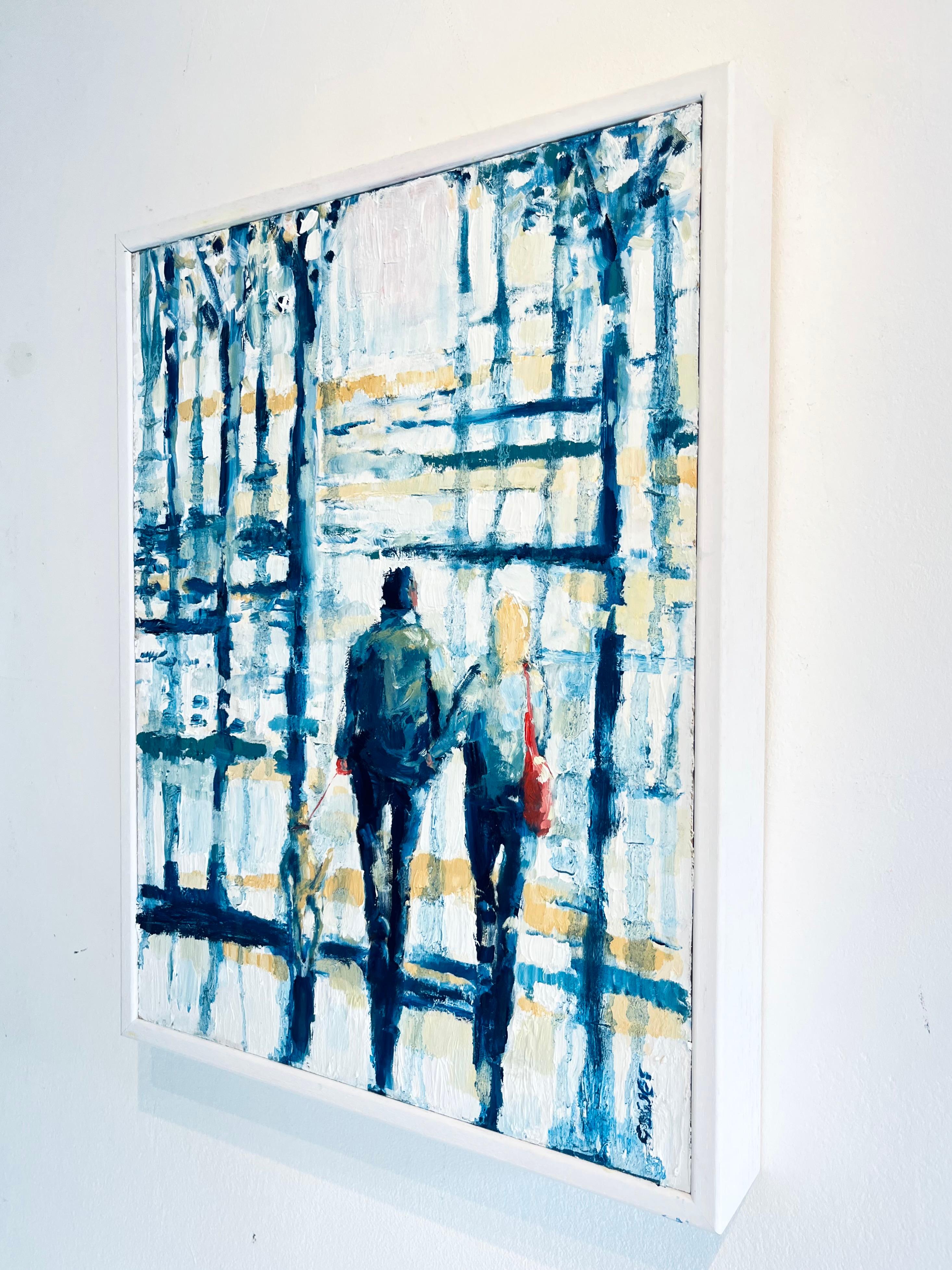 Park Life-Original Impressionismus figurative Stadtlandschaft Malerei-zeitgenössische Kunst (Grau), Landscape Painting, von Richard Gower