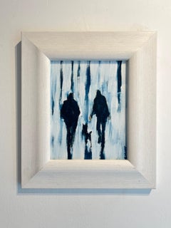 Park Life, The Dog Walkers II- Original Impressionism figurative oil painting