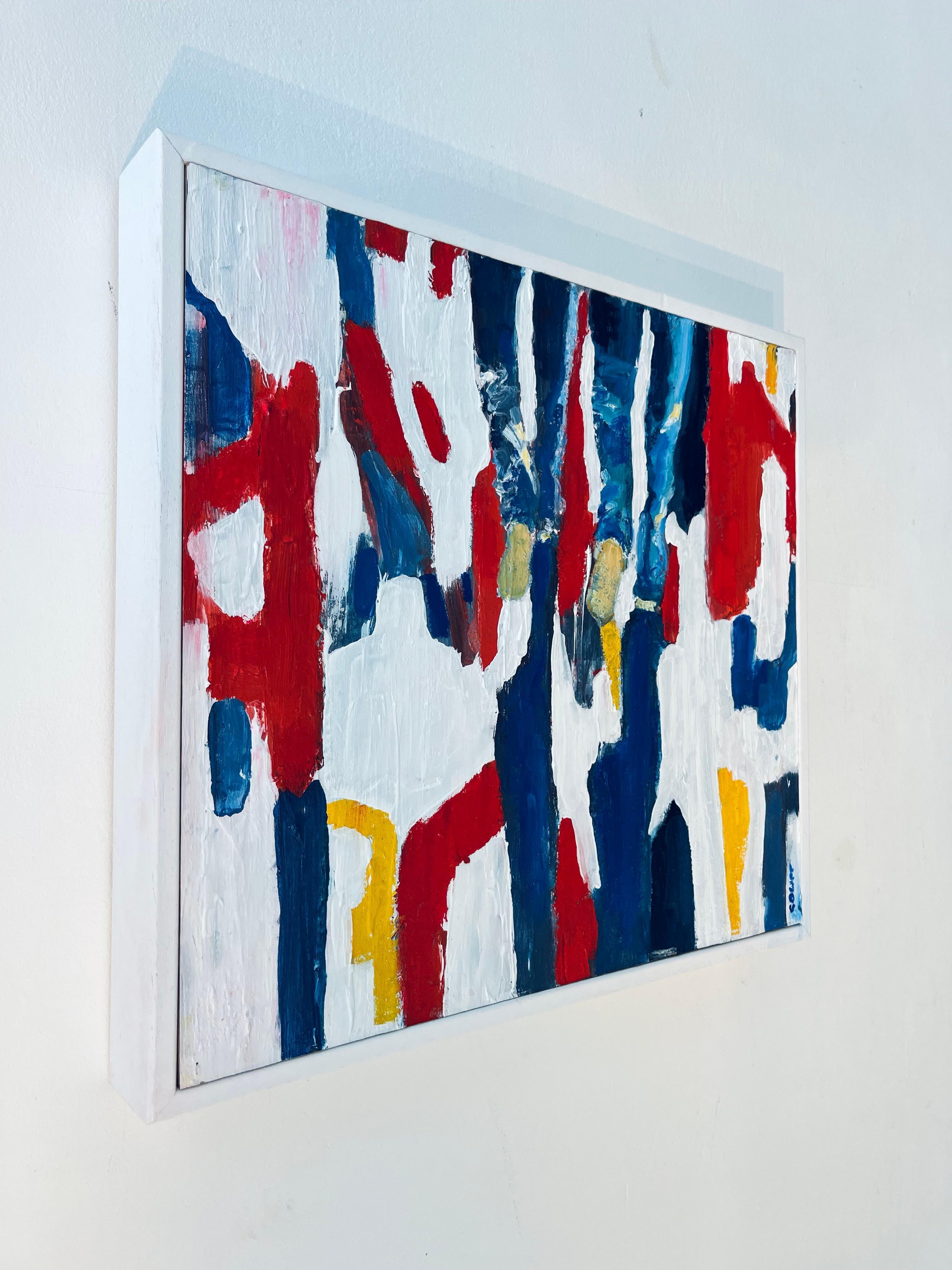 Piccadilly Reflections – Original-Impressionismus, figurative Stadtlandschaftsmalerei-Kunst (Beige), Abstract Painting, von Richard Gower