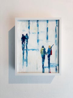 Side by Side - original impressionism figurative oil painting - contemporary art