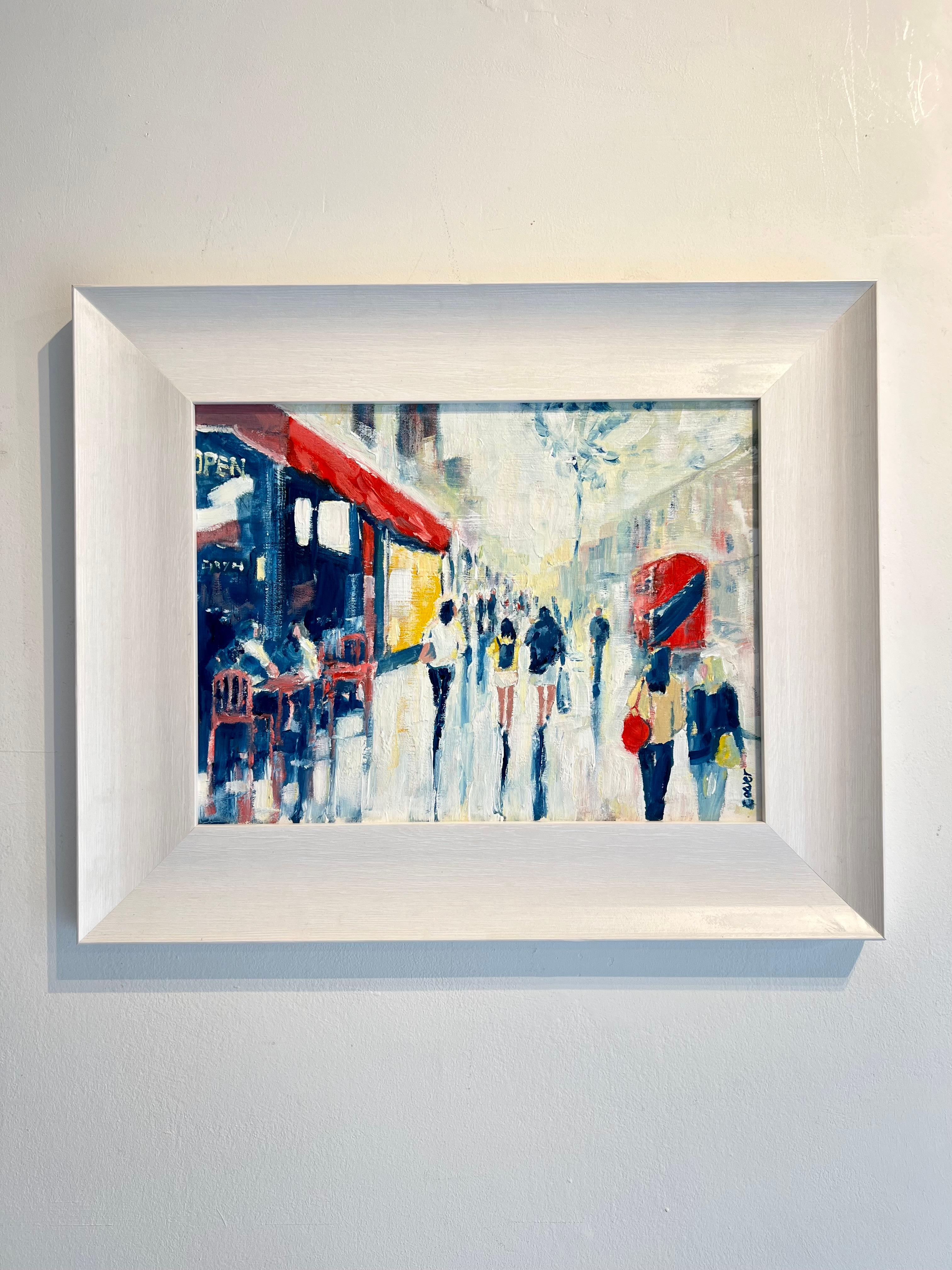 Street Life, Chelsea - impressionnisme original - peinture figurative de paysage urbain - Art - Painting de Richard Gower