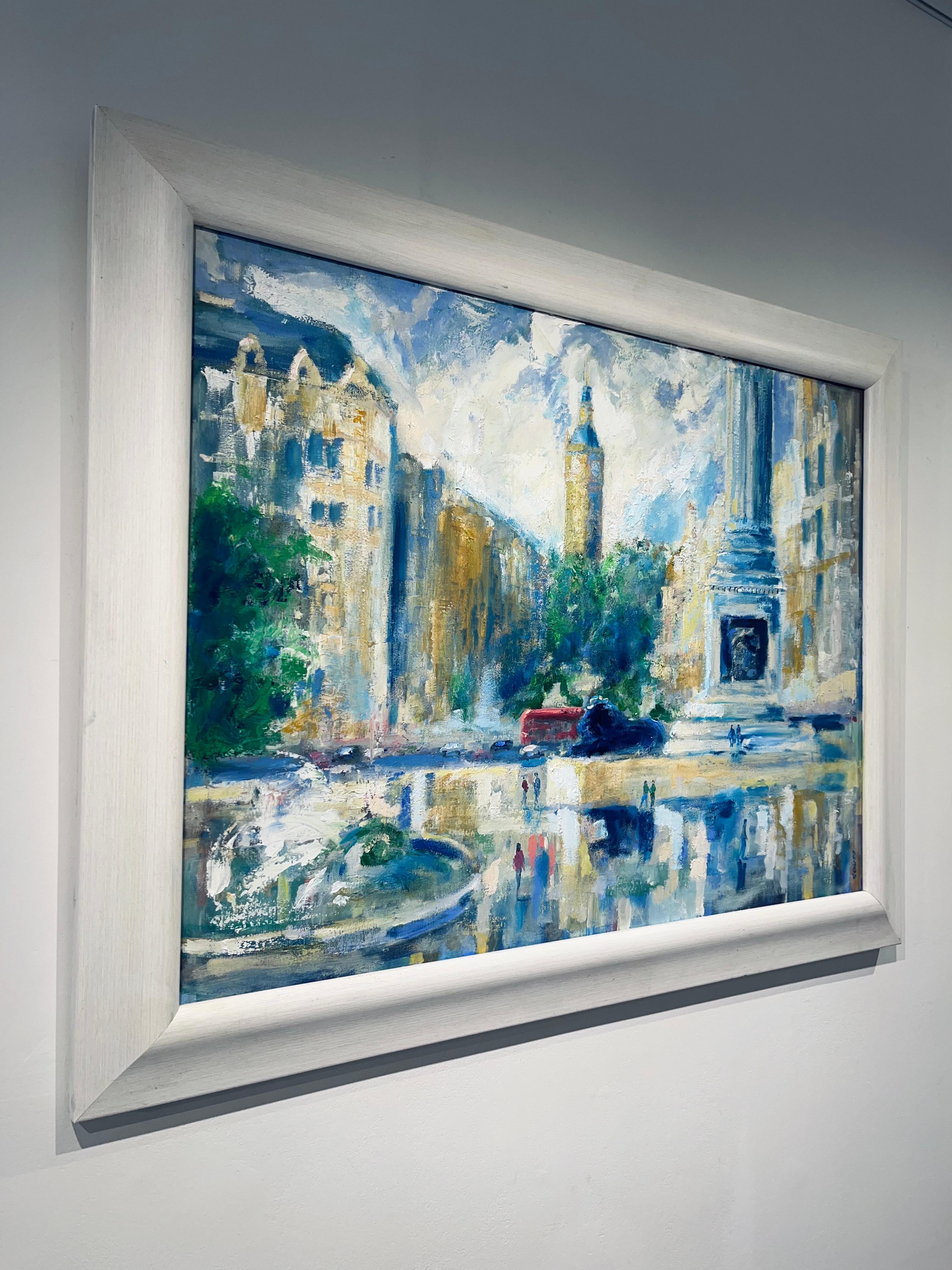 Traffalgar Square-original IMPRESSIONISM Cityscape painting- contemporary Art