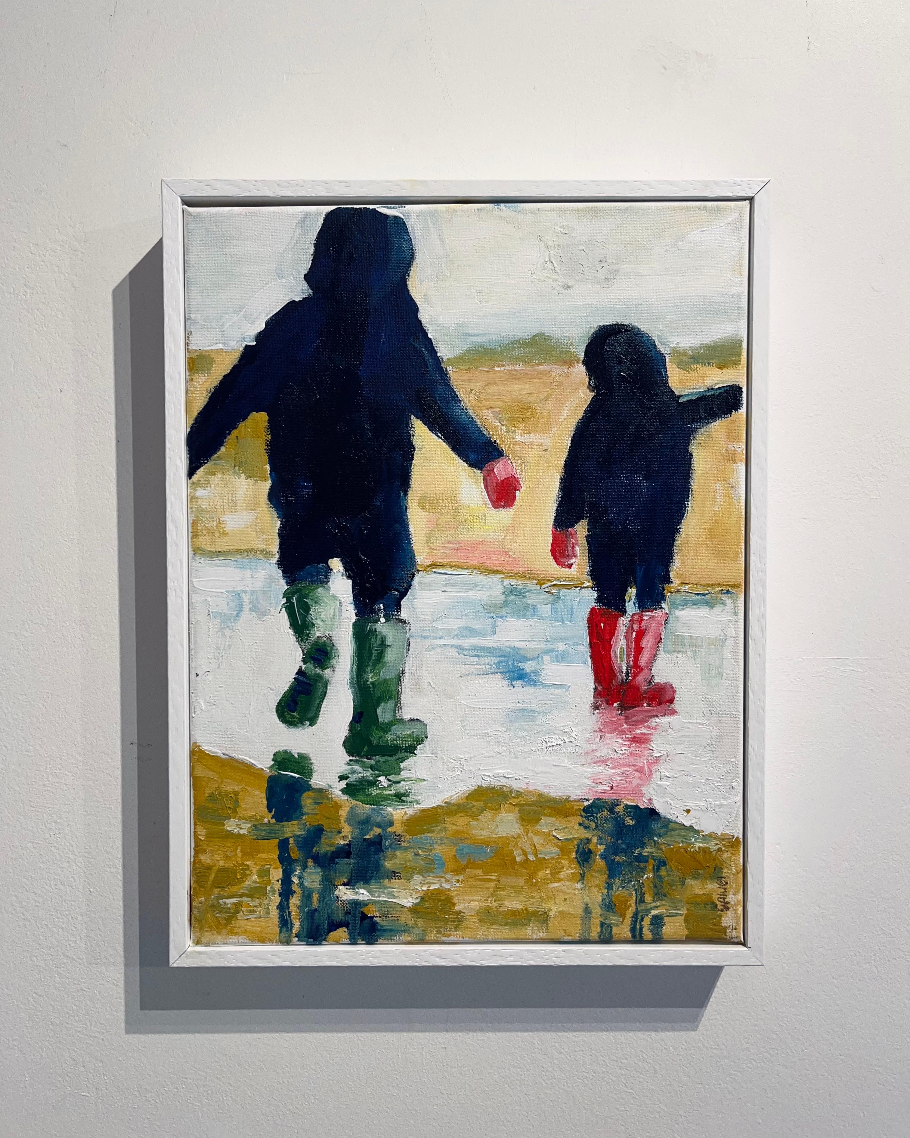 Wellies I- zeitgenössische Landschaftsmalerei - Original figuratives Ölgemälde – Painting von Richard Gower