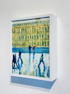 Winter Reflections - original impressionism figurative contemporary artwork
