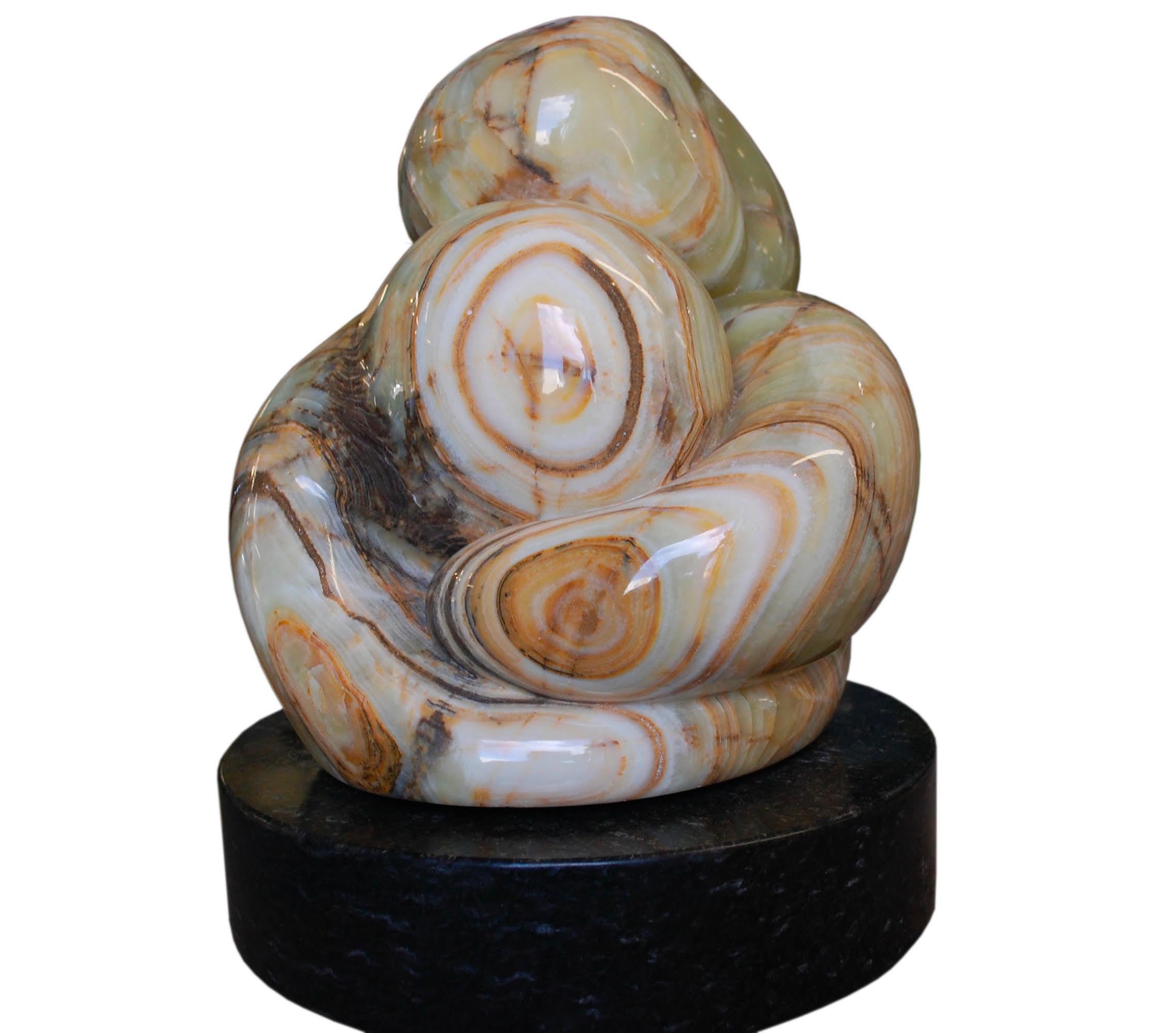 Two Abstract Figures Onyx Sculpture