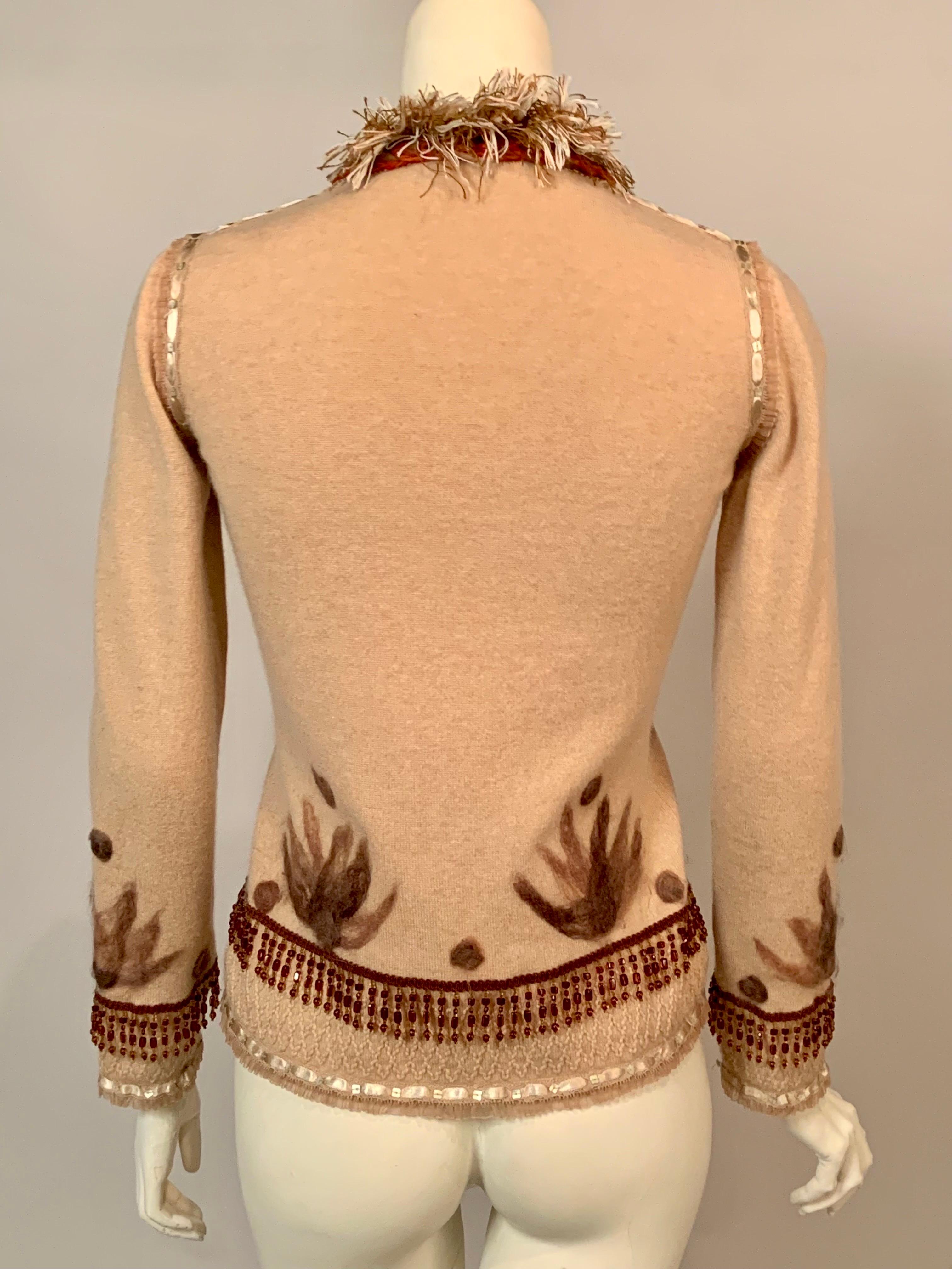 Richard Grand, Paris Embellished Cashmere Cardigan Sweater For Sale 1