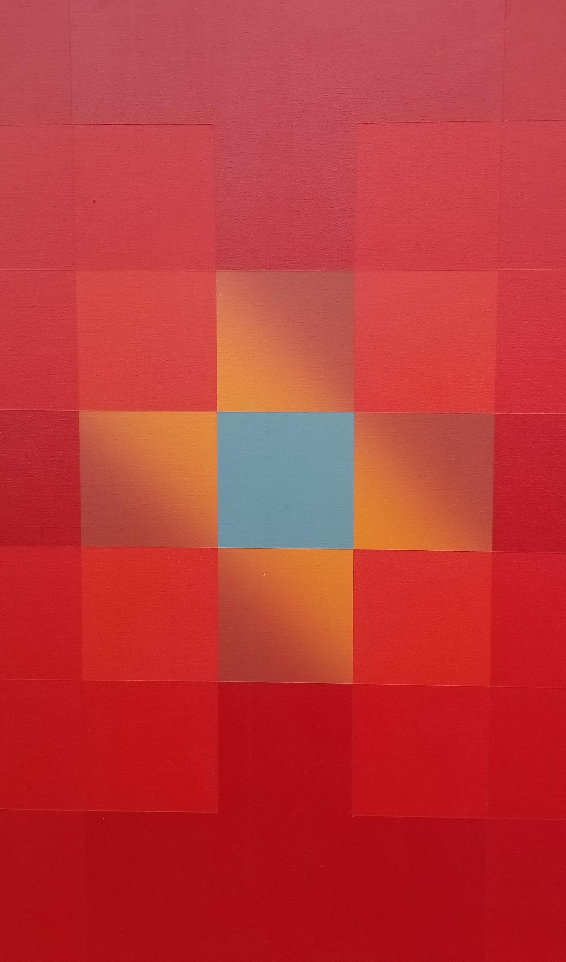 American Richard Gubernick Hard Edge Painting on Canvas 1971
