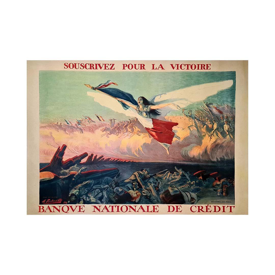 Affiche originale de Richard Gutz concernant les obligations de guerre par le biais de la Banque Nationale, 1916 en vente 1