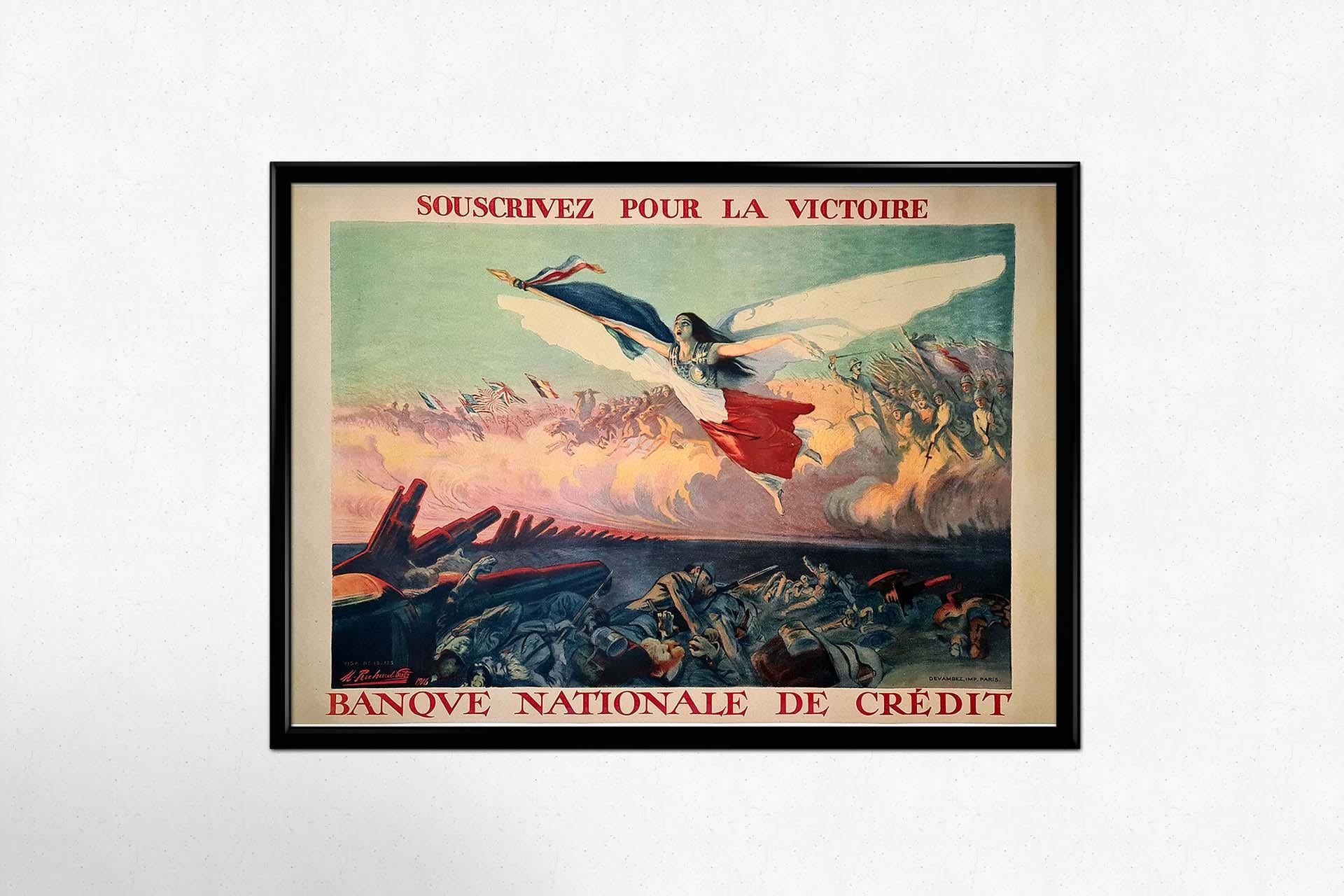 Affiche originale de Richard Gutz concernant les obligations de guerre par le biais de la Banque Nationale, 1916 en vente 3