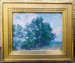 2-sided Antique Impressionist Oil on Board by Richard H Bassett 