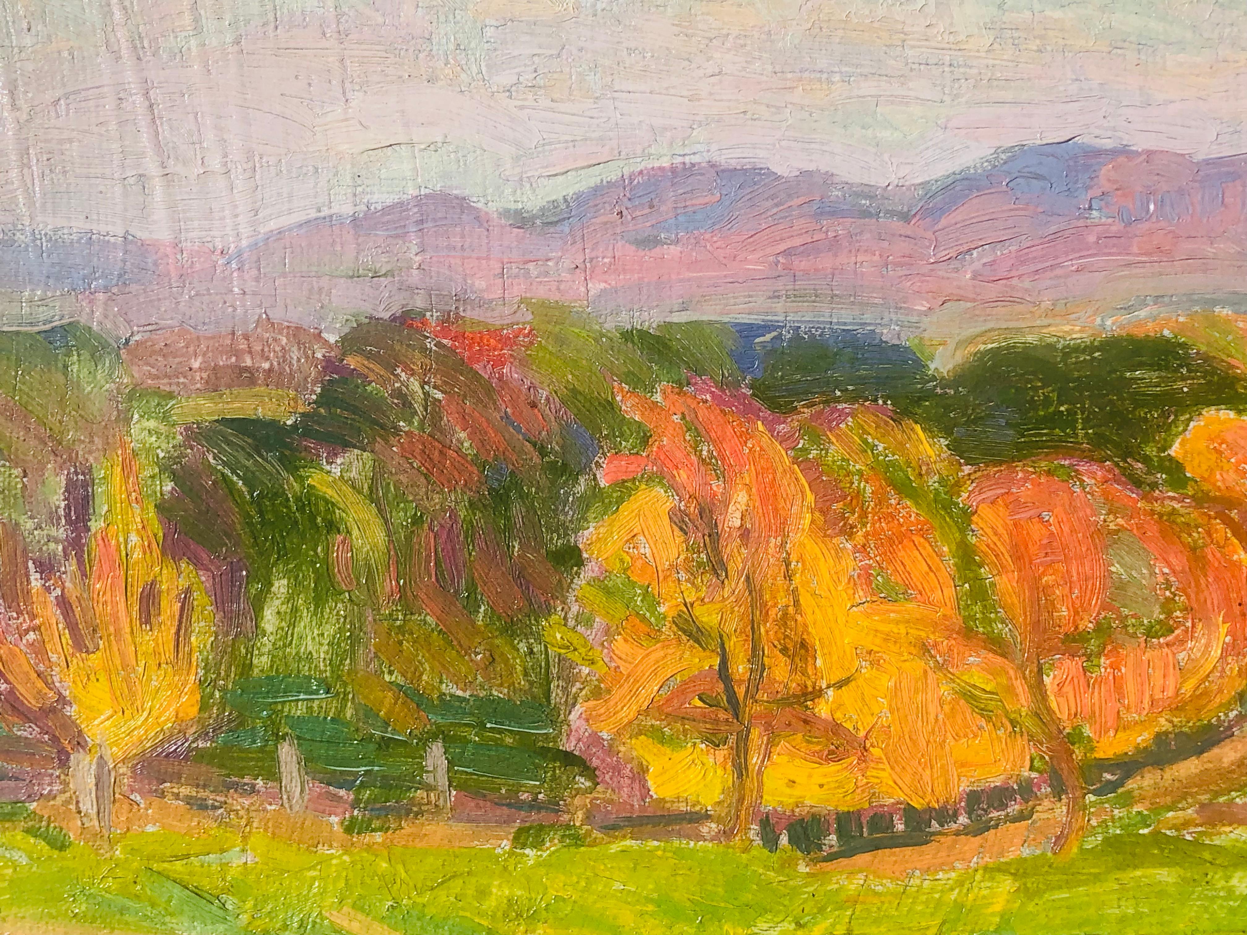 Fauvistisches Ölgemälde auf Karton ca. 1930 von Richard H Bassett – Painting von richard h bassett