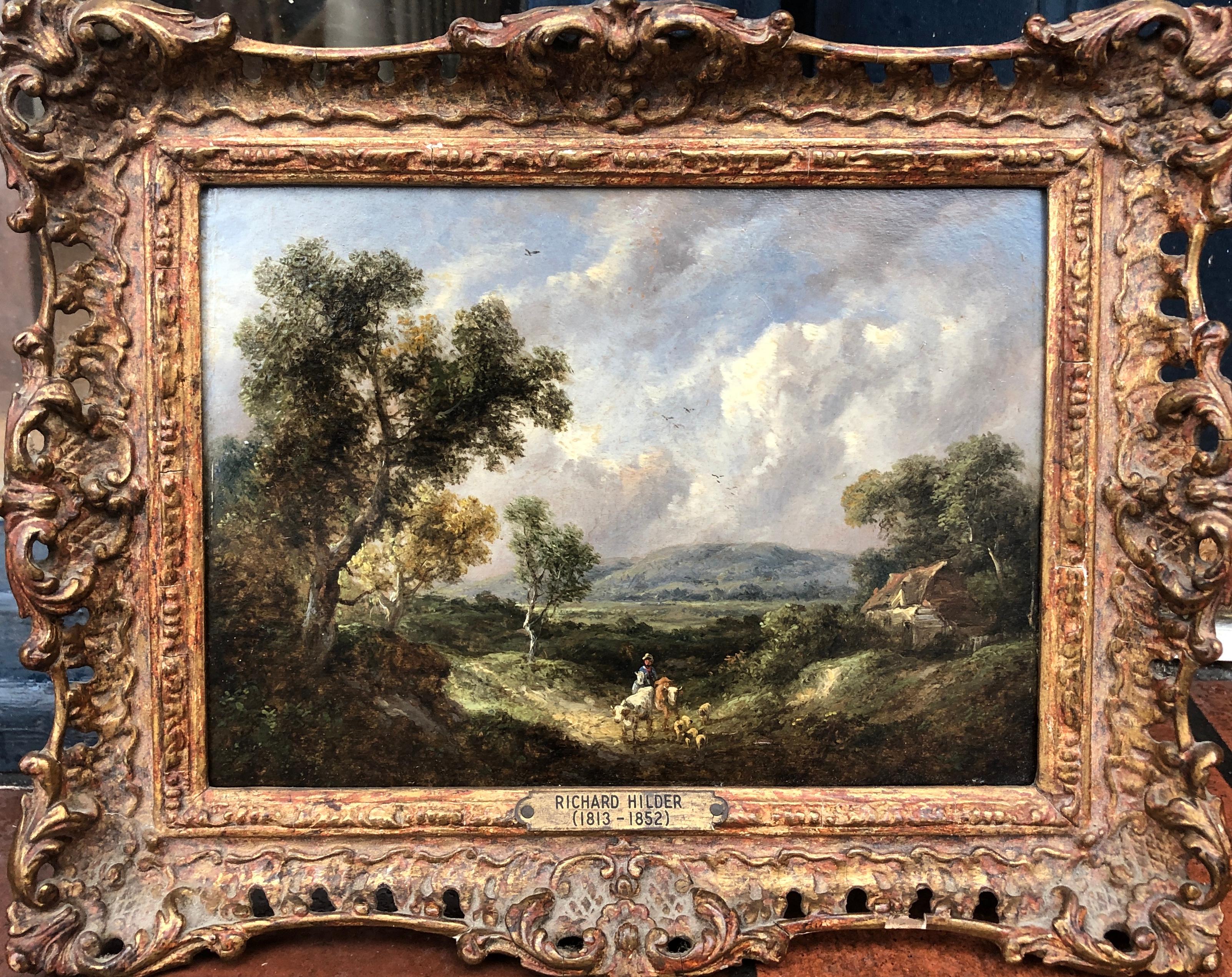 Richard H. Hilder Landscape Painting - Beautiful 19th century Oil on Panel Landscape by Richard Hilder