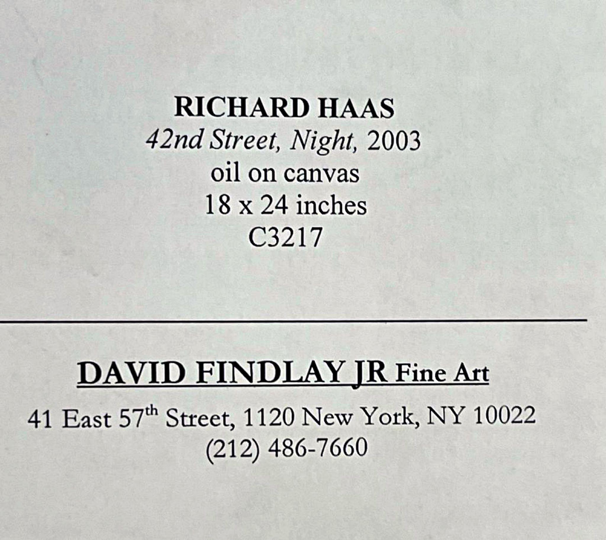 Times Square de noche, Empire y Loews firmado Cuadro al óleo y acrílico sobre lienzo en venta 1
