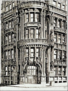 Vintage Alwyn Court (180 West 58th Street, NYC), limited edition signed etching framed