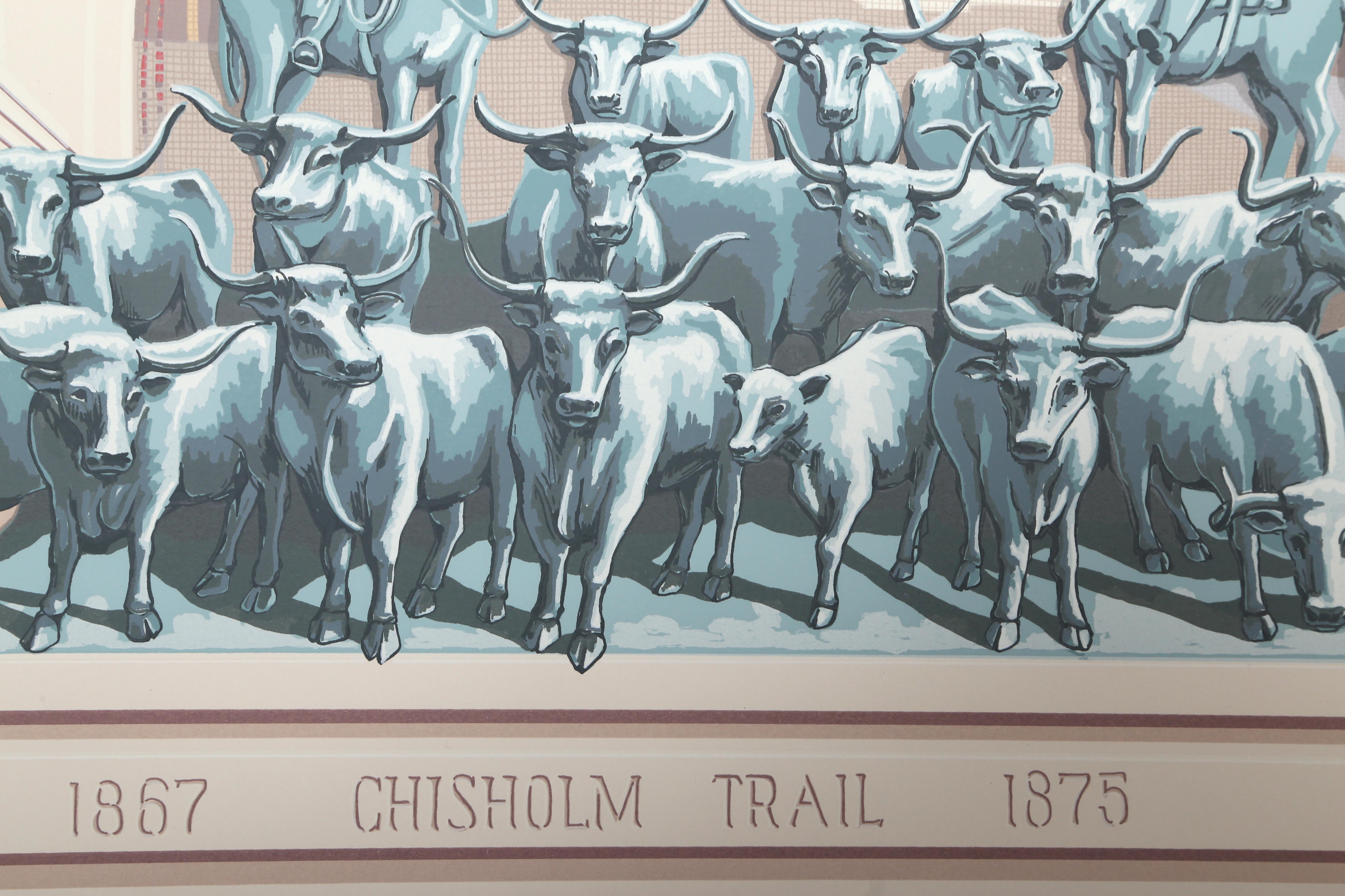 Chisholm Trail Mural, Screenprint by Richard Haas For Sale 1