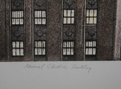 General Electric Building (Blau), fotorealistische Radierung von Richard Haas