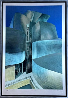 Museo Guggenheim Bilbao, serigrafía sobre aluminio, firmado/N, Enmarcado