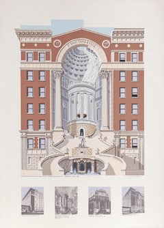 Edificio de la Hermandad Krogers, serigrafía fotorrealista de Richard Haas