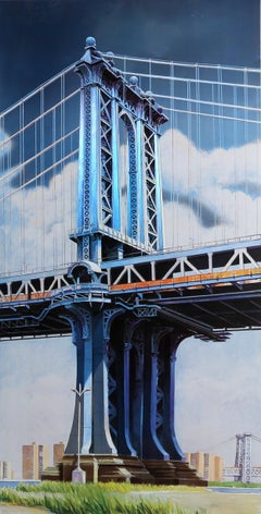 Vintage Manhattan Bridge, Silkscreen on Aluminum by Richard Haas