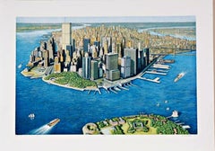 Manhattan View, Governor's Island (Szoke 87, 89). Aquatinta und Radierung SiGNED/N