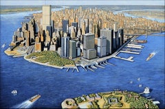 Vista de Manhattan, Isla del Gobernador (Szoke 87, 89). Aguatinta y Aguafuerte SiGNED/N