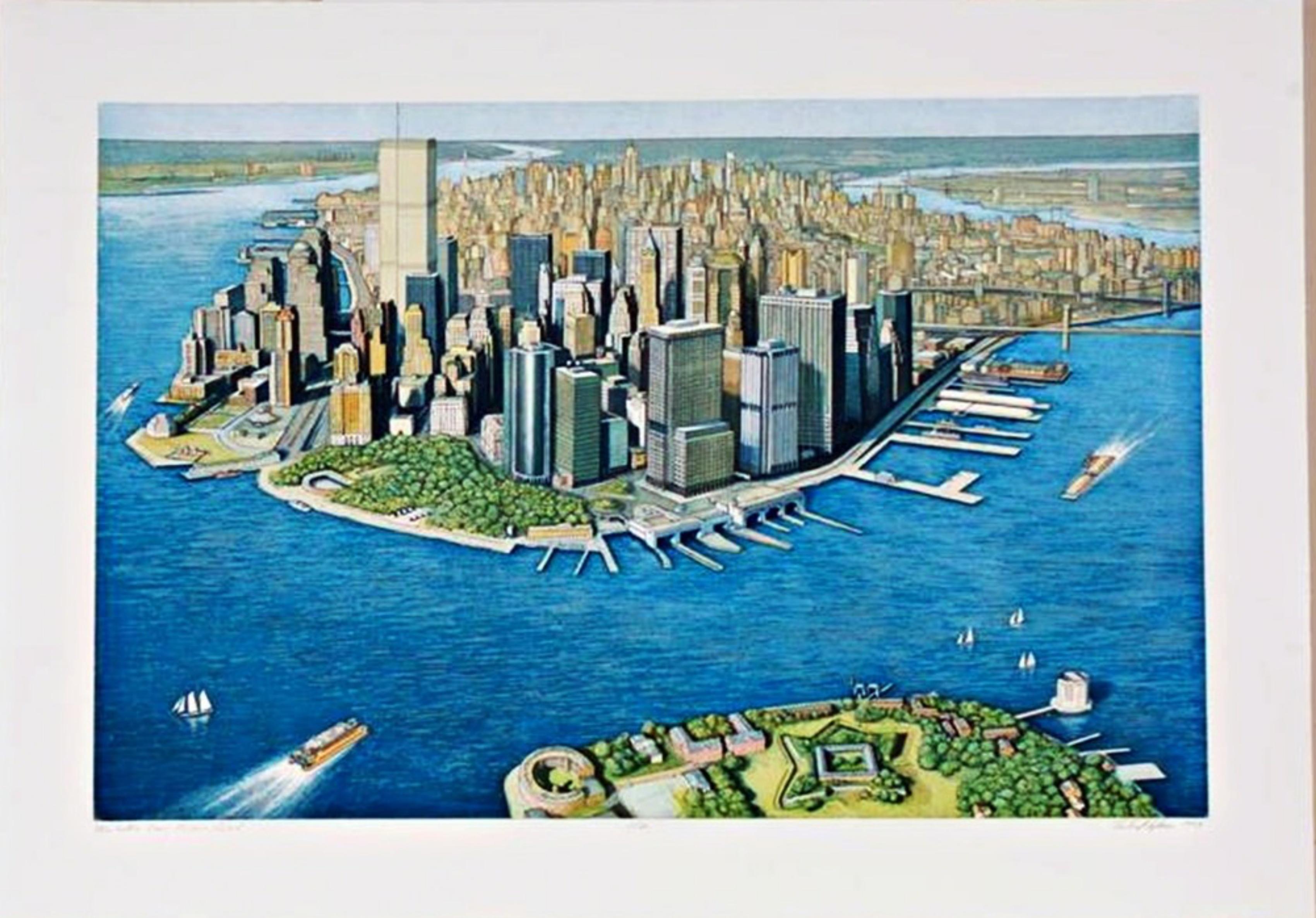 Manhattan View, Governor's Island (Szoke 87, 89) – Print von Richard Haas