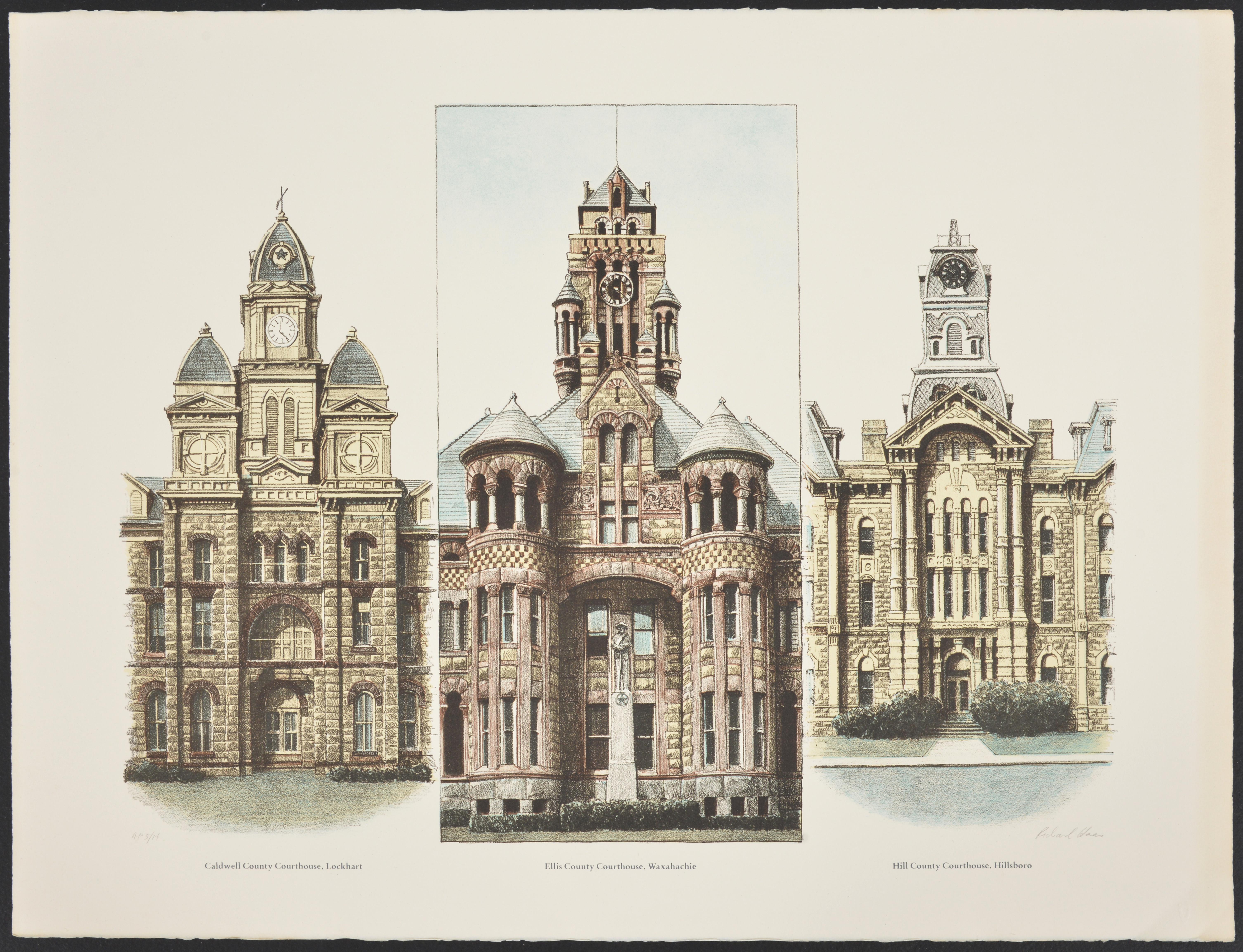 Richard Haas Litografia COURTHOUSES in vendita 1