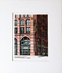 Richard Haas - Puck Corner, SOHO, New York, opera d'arte architettonica firmata/N, incorniciata