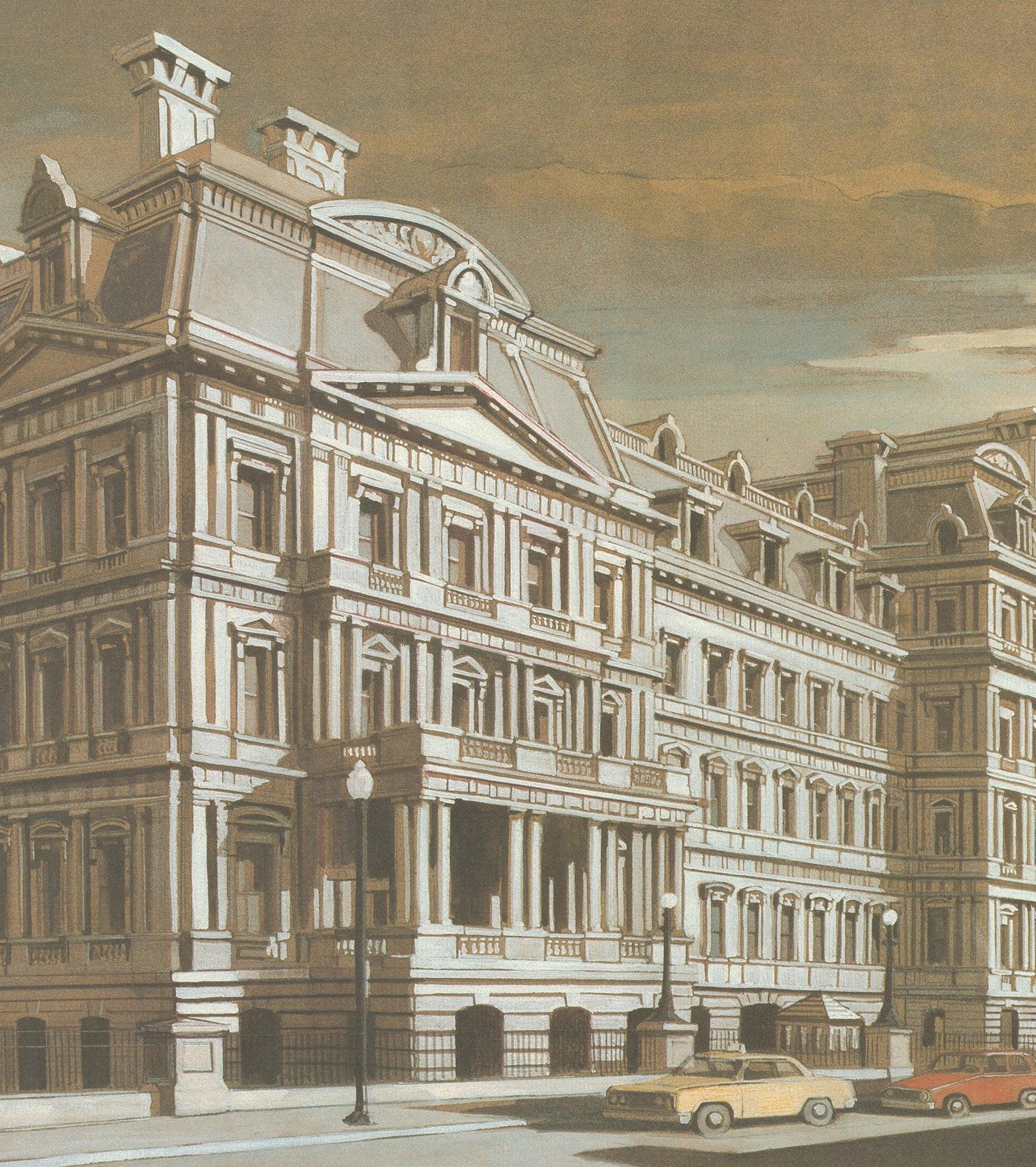 Richard Haas 'The Old Executive Office Building' 1985- Vintage Signed For Sale 2