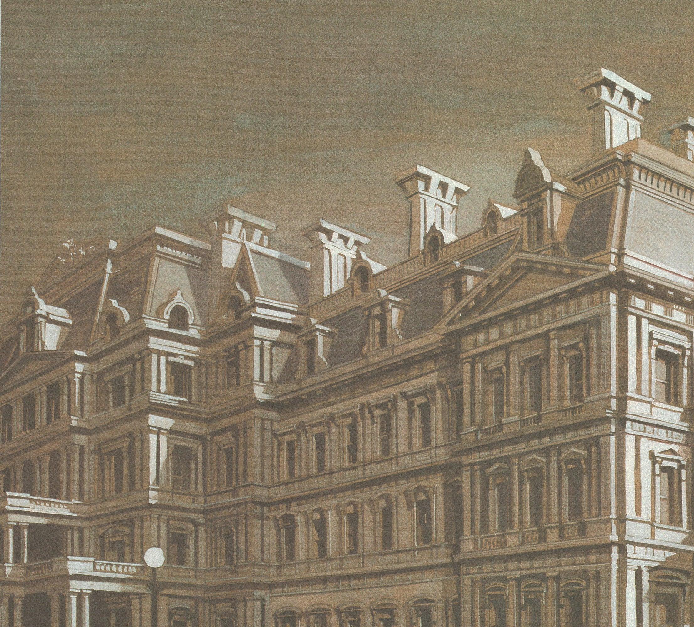 Richard Haas 'The Old Executive Office Building' 1985- Vintage Signed For Sale 3