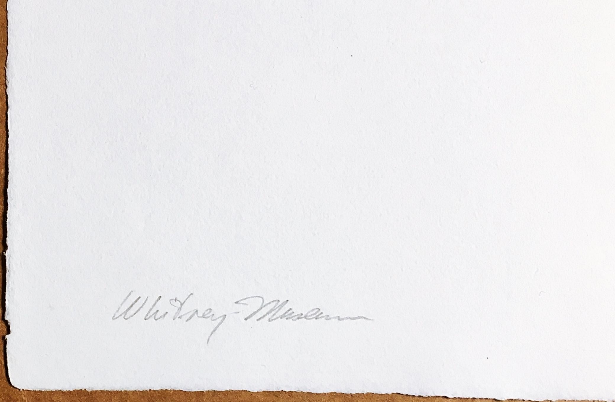 The original Whitney, Marcel Breuer Building (now Sotheby's), Woodcut engraving - Print by Richard Haas