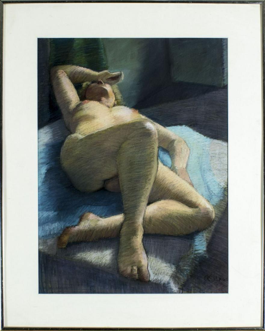 Richard Hagg Figurative Painting - Recumbent Nude (Original Pastel)