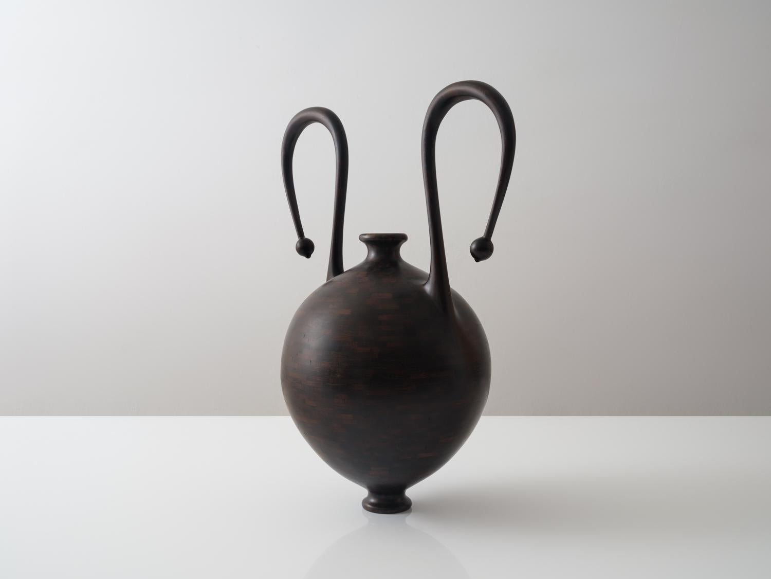 Modern Richard Haining STACKED Carpel Vessel, salvaged Cherry Oxidized Finish AVAILABLE For Sale