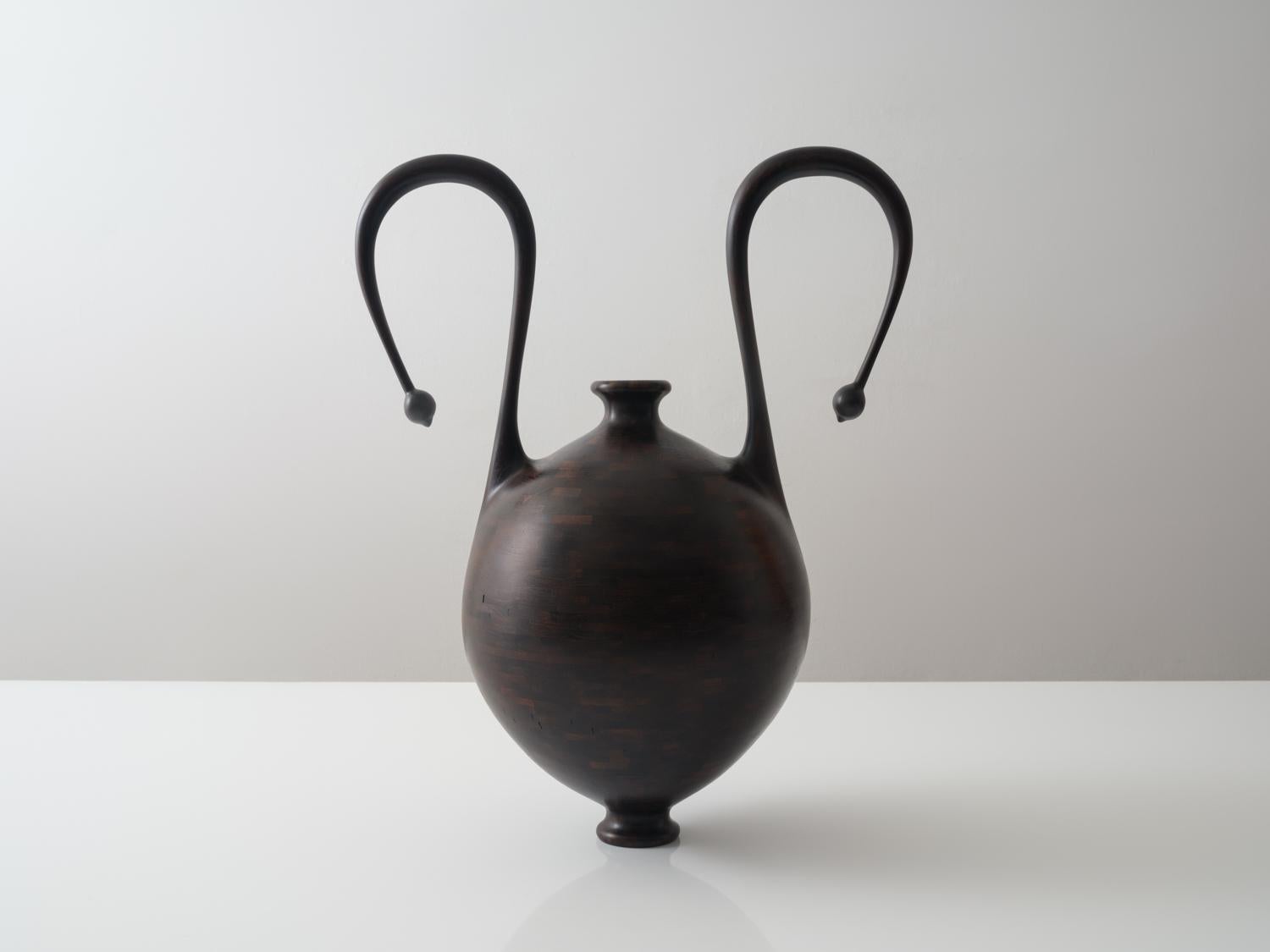 Turned Richard Haining STACKED Carpel Vessel, salvaged Cherry Oxidized Finish AVAILABLE For Sale