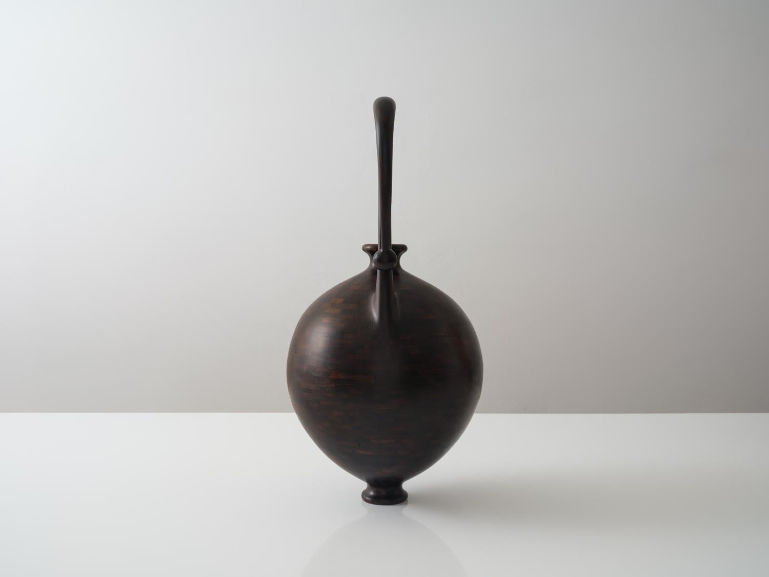 Richard Haining STACKED Carpel Vessel, salvaged Cherry Oxidized Finish AVAILABLE In New Condition For Sale In Brooklyn, NY