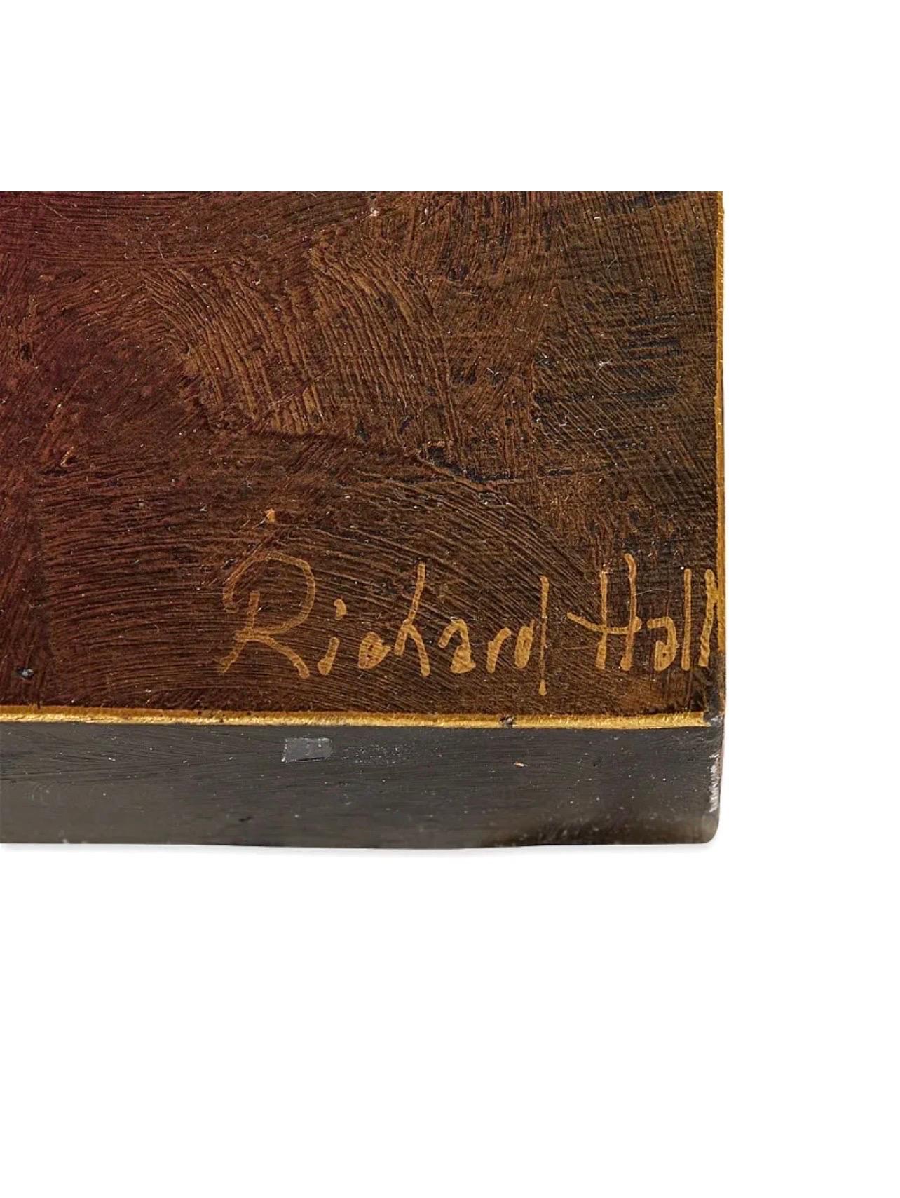 Grande scultura modernista in Steele con pittura geometrica astratta A. Richard Hall 8
