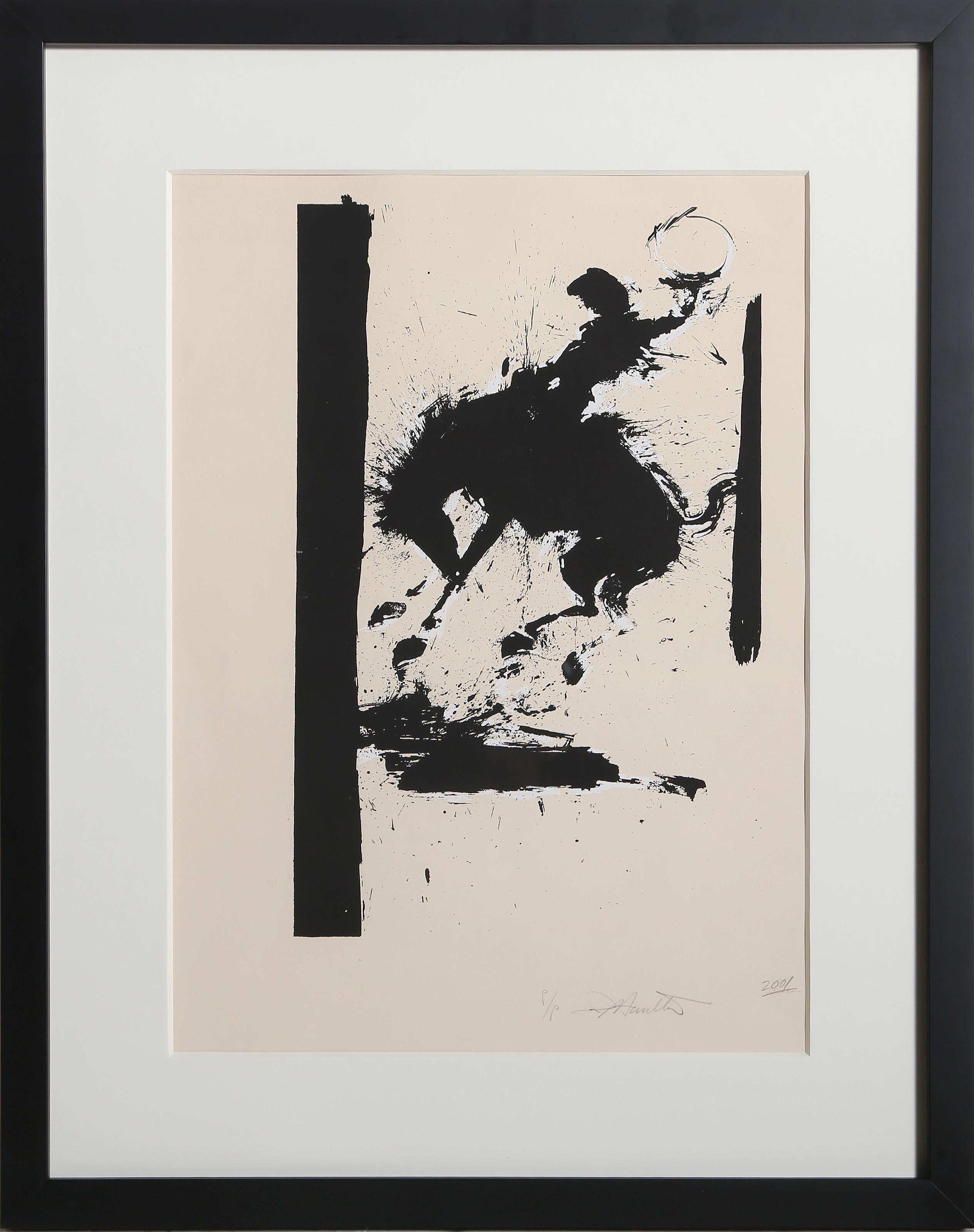 Richard Hambleton, Canadian (1952 -2017) - Horse and Rider, Year:  2001, Medium:  Screenprint, signed, dated and numbered in pencil, Edition:  100, P/P, Image Size:  16 x 11 inches, Size:  19 x 12 in. (48.26 x 30.48 cm), Frame Size:  26.5 x 21.5