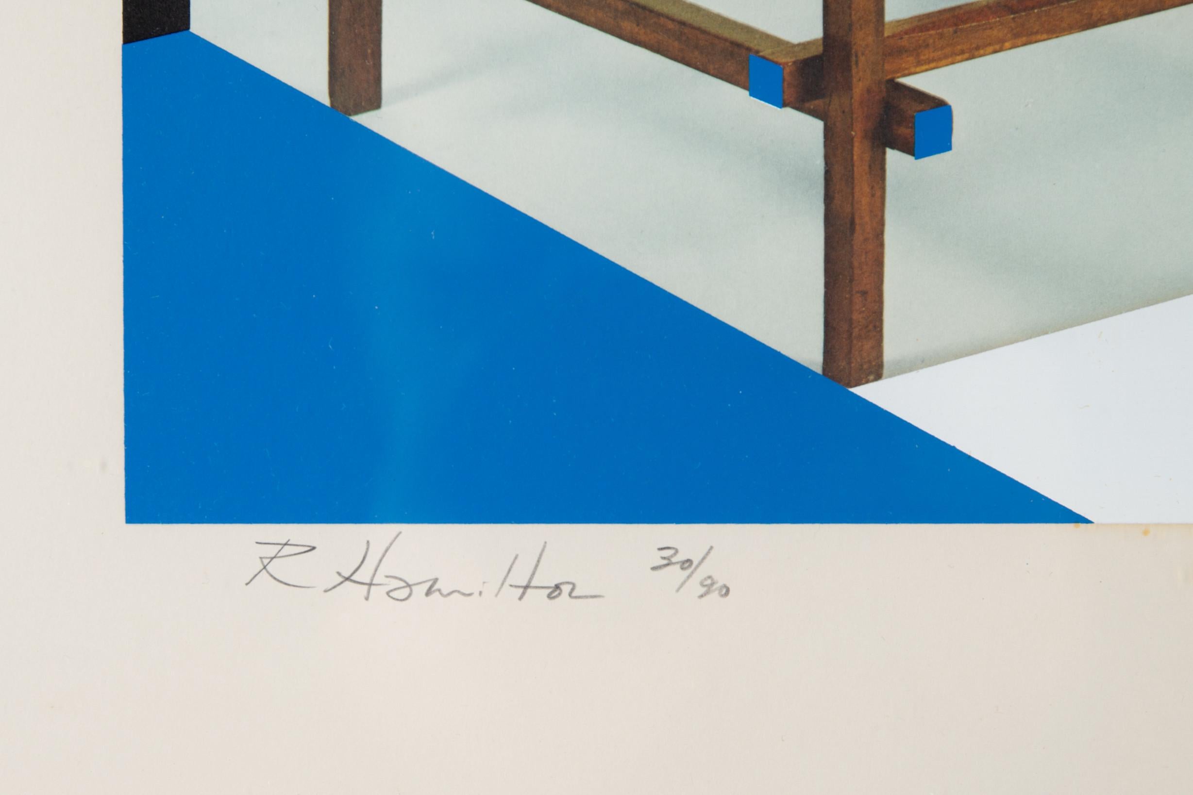 Richard Hamilton - Puesta en escena del Stijl - Colotipia y serigrafía firmadas a mano en venta 3