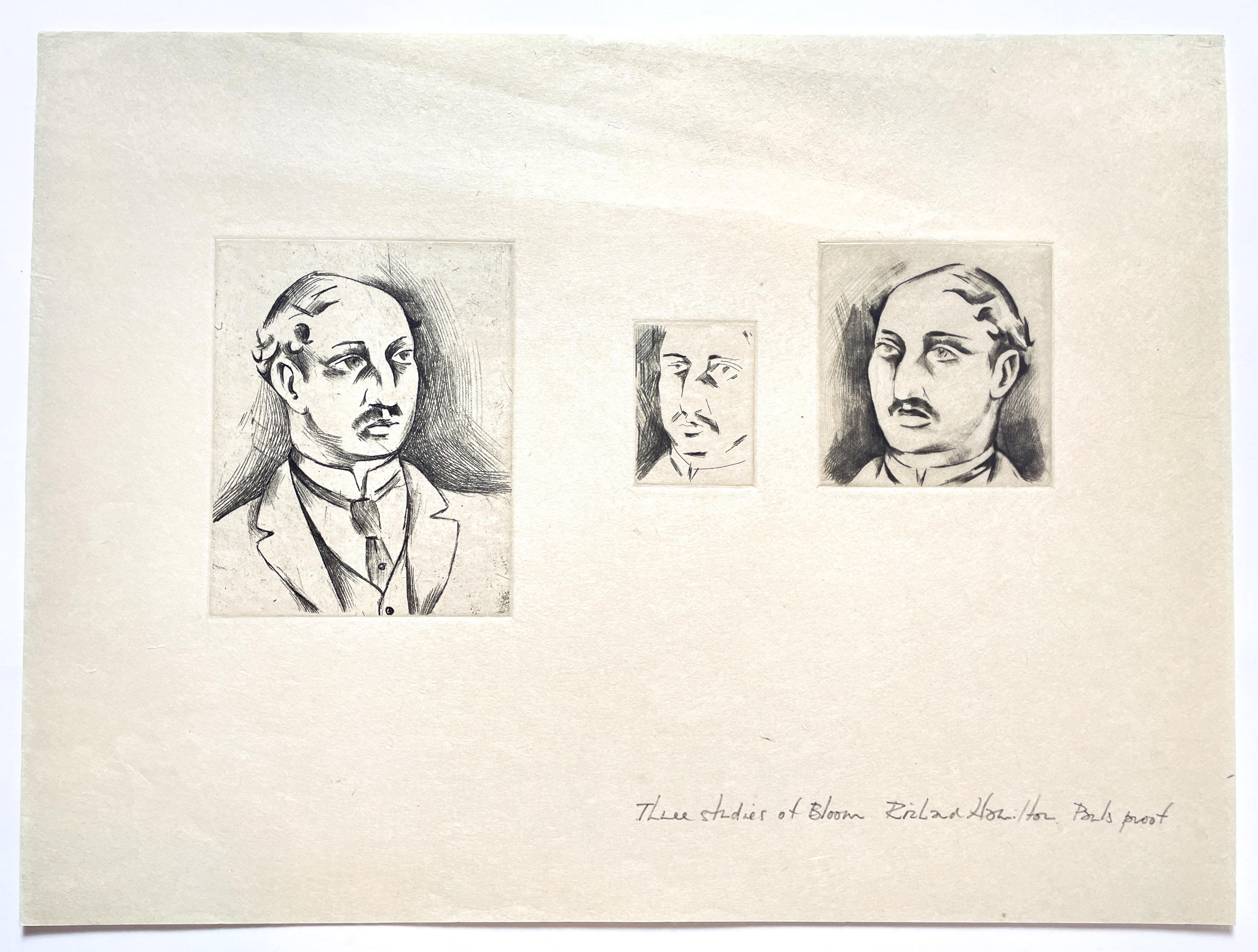 Three studies of Bloom Richard Hamilton James Joyce Ulysses illustration print 1