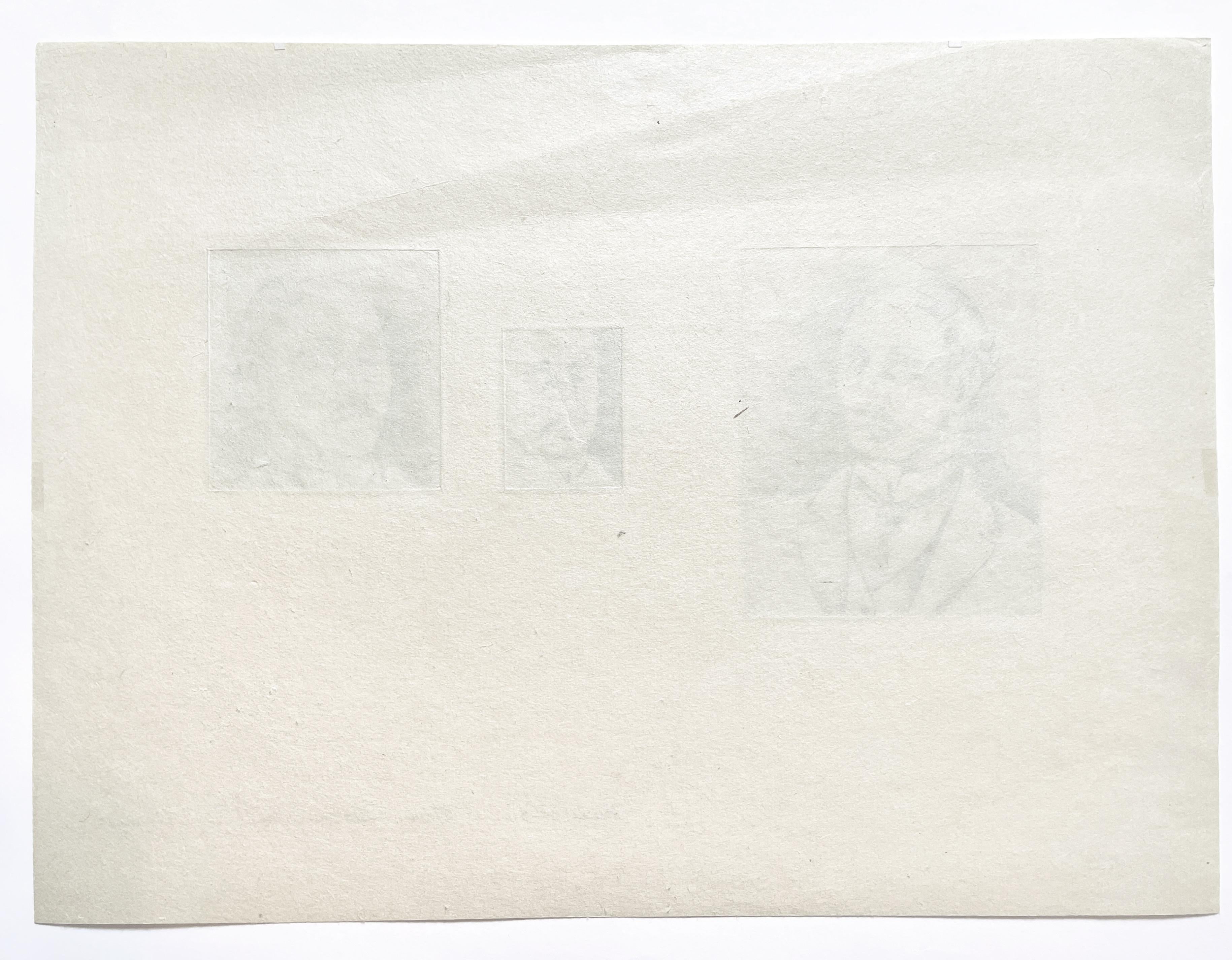 Three studies of Bloom Richard Hamilton James Joyce Ulysses illustration print For Sale 3
