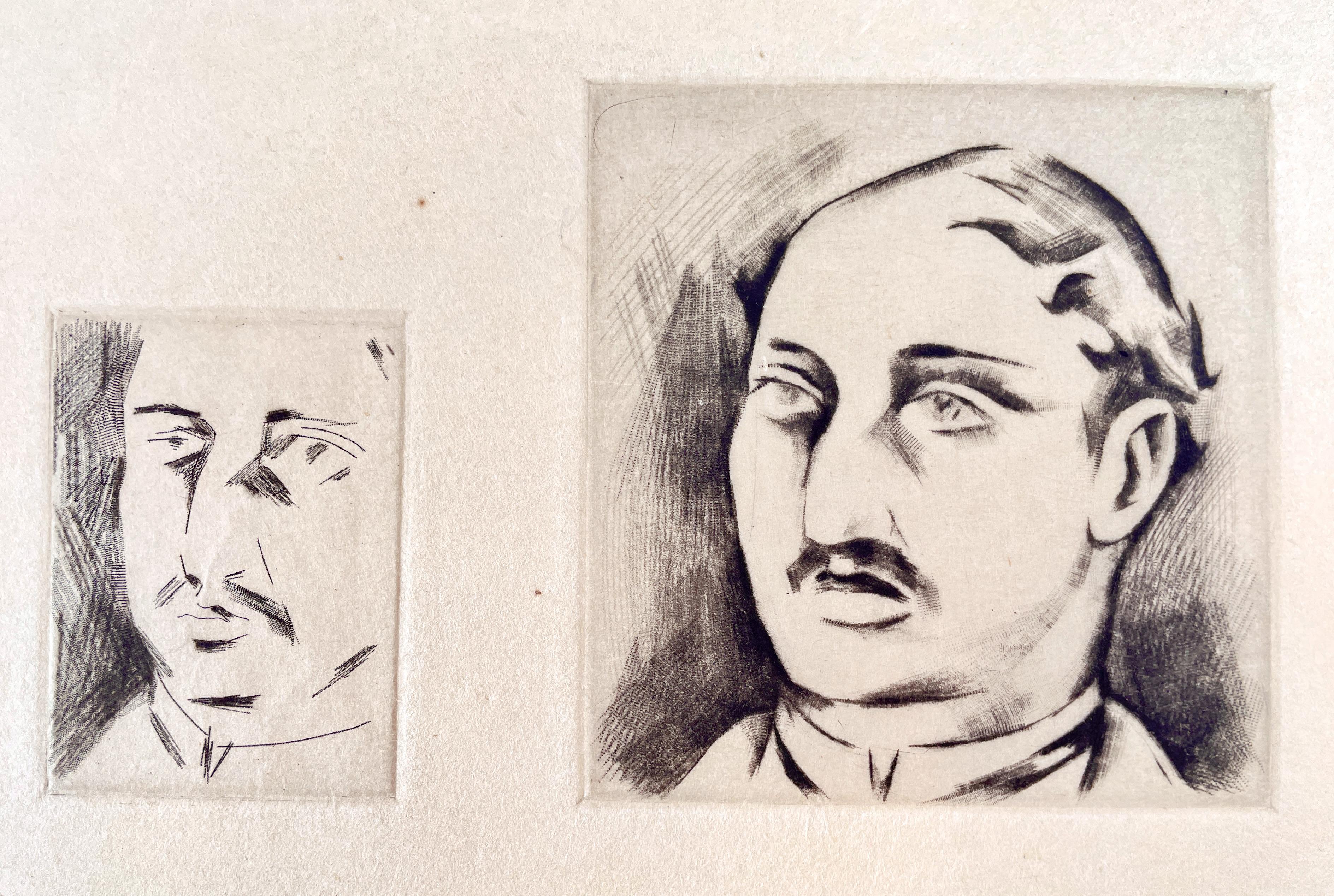Three studies of Bloom Richard Hamilton James Joyce Ulysses illustration print