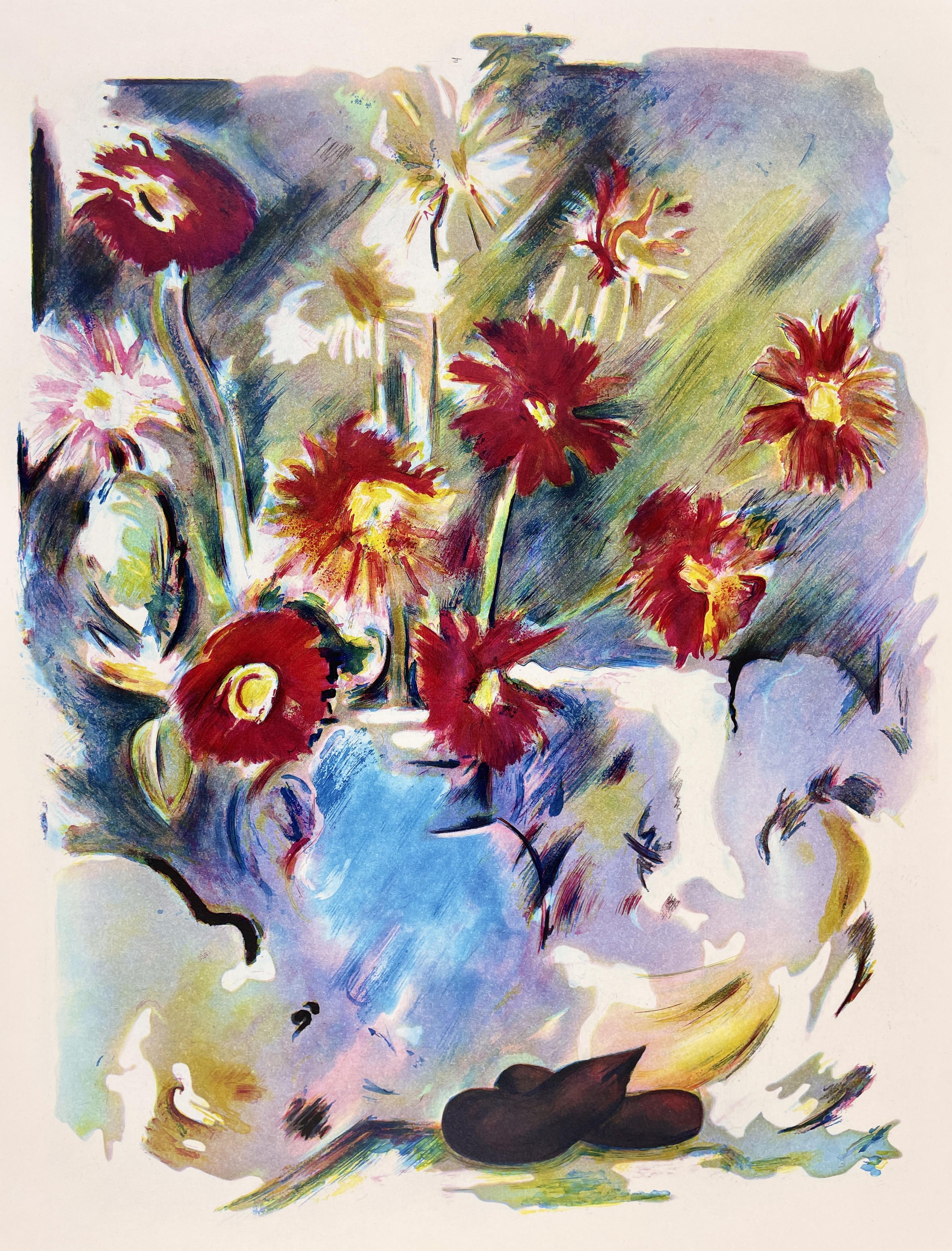 still life drawing color flowers