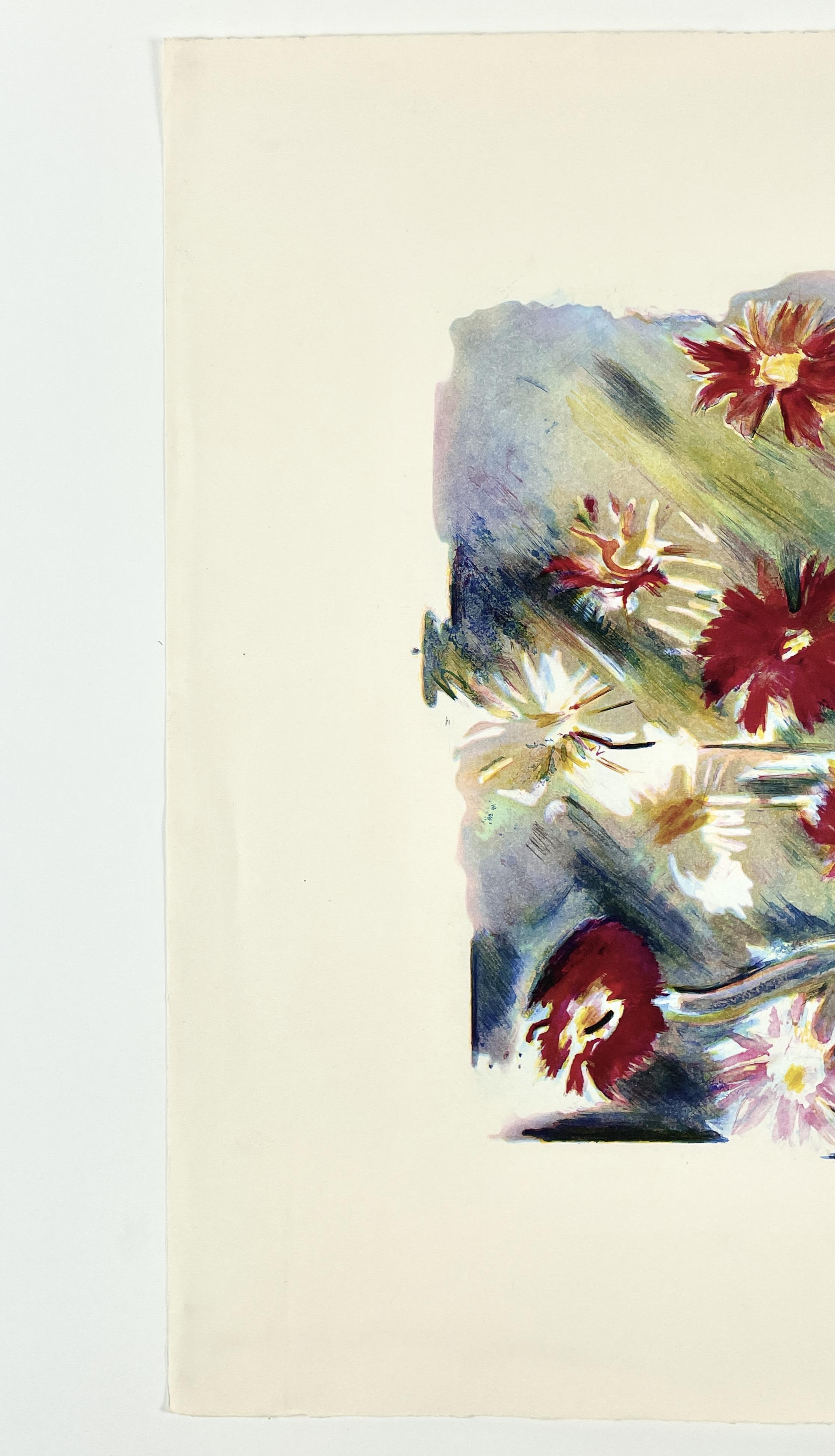 Trichromes Blumenbild, Richard Hamilton, mehrfarbiges Blumenstillleben  im Angebot 8