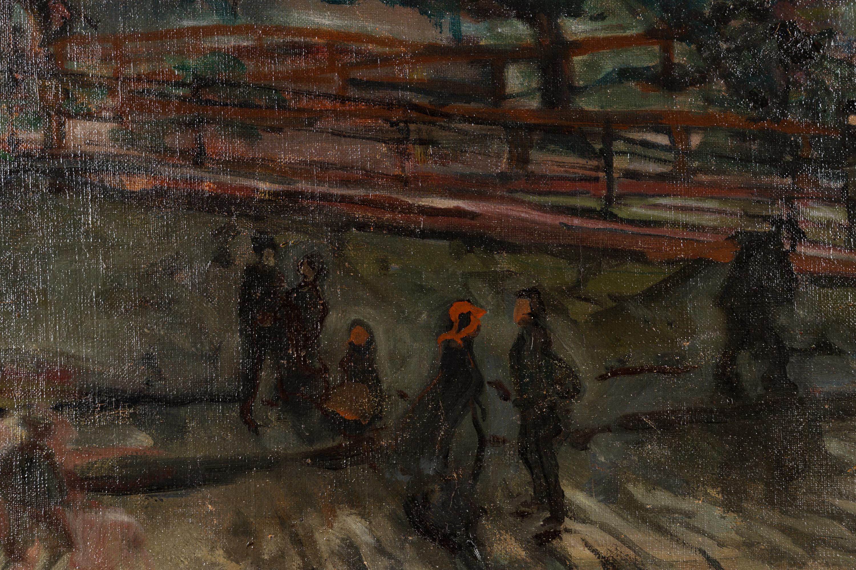 Suburbio - Landscape Painting Negro de Richard Harlfinger