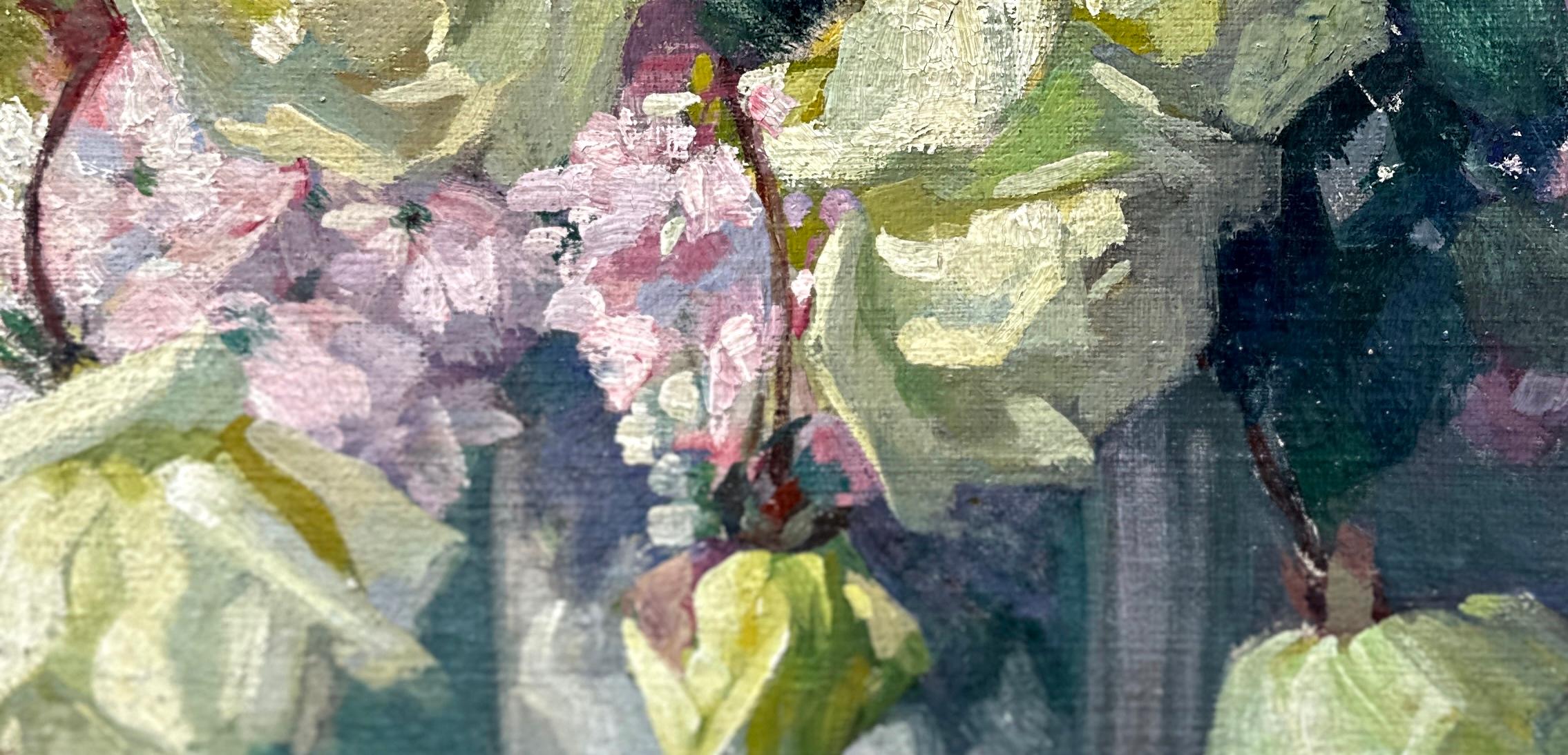Richard Hartmann, Blumenstillleben, Öl auf Leinwand, Deutscher Impressionist im Angebot 5
