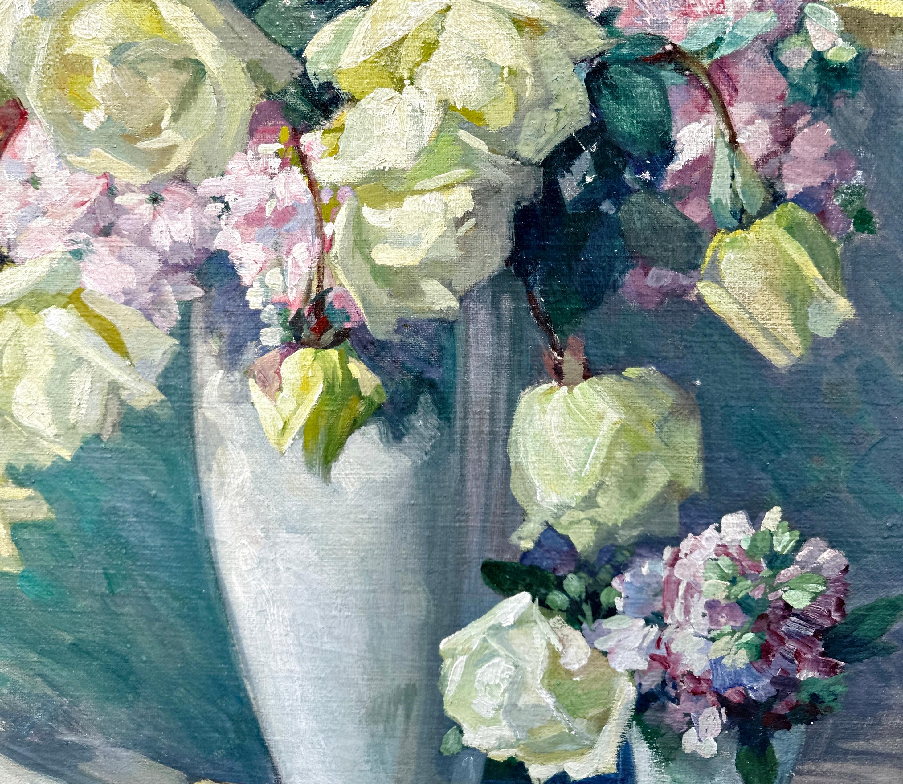 Richard Hartmann, Blumenstillleben, Öl auf Leinwand, Deutscher Impressionist im Angebot 6