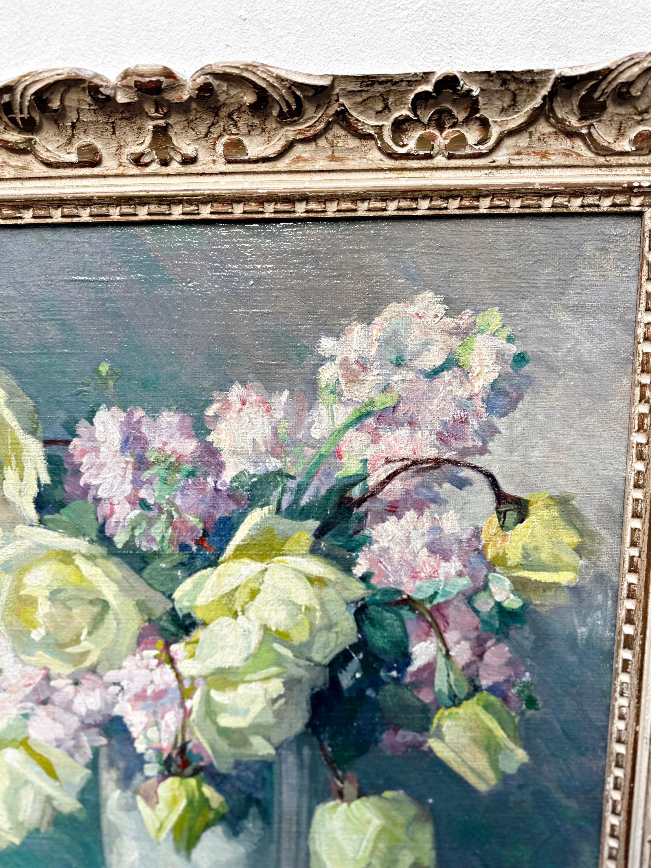 Richard Hartmann, Blumenstillleben, Öl auf Leinwand, Deutscher Impressionist im Angebot 7