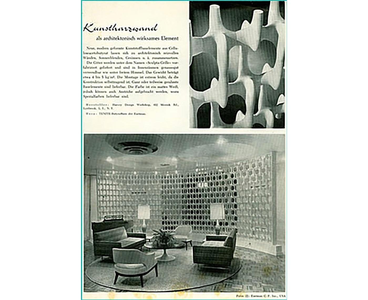 Richard Harvey Sculpta-Grille Model C-20 Freestanding Room Divider, 1959  8